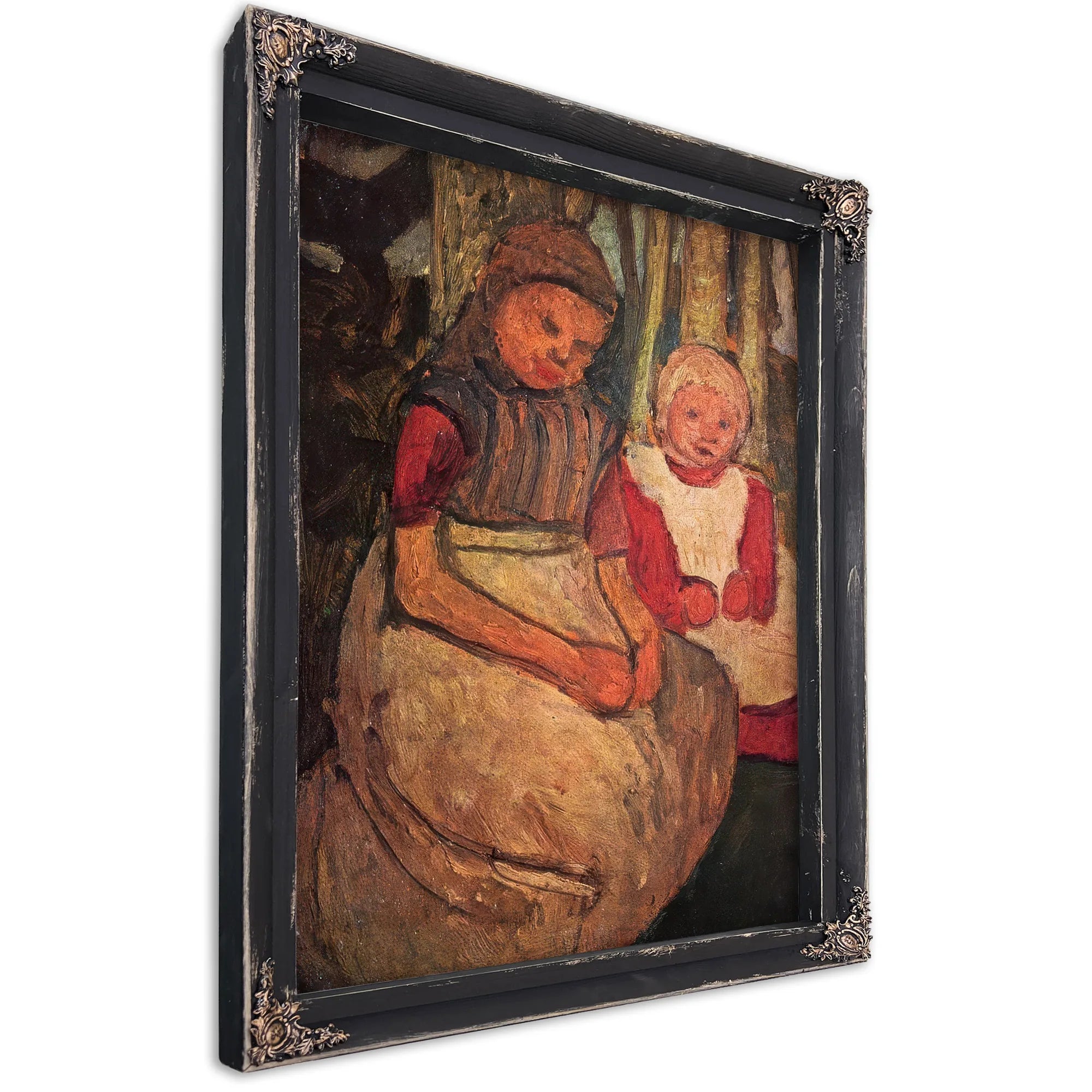 Two Girls Sitting In The Birch Forest By Paula Modersohn Becker Fine Art Print