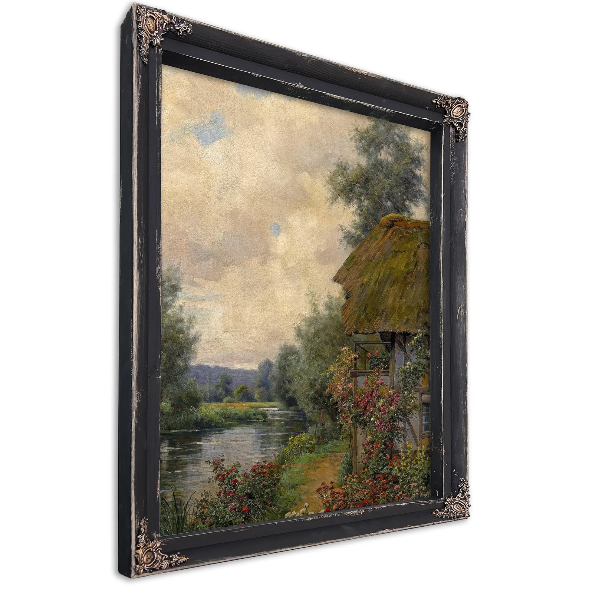 A Cottage Garden In Bloom By Louis Aston Knight Fine Art Print
