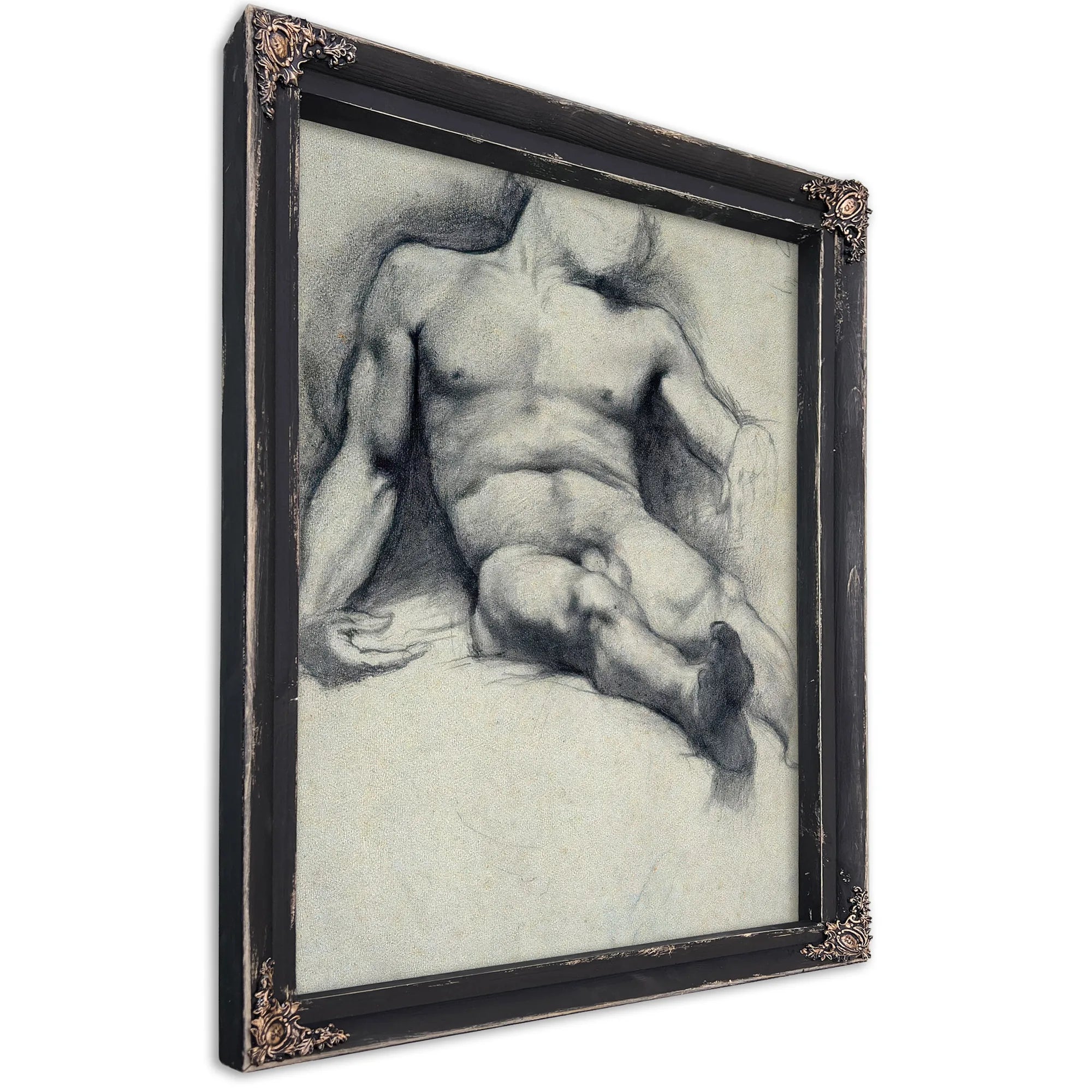 Study Reclining Male Nude By Edgar Degas Fine Art Print