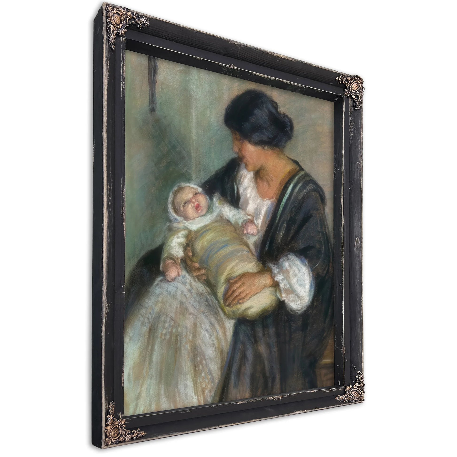 Mother And Crying Baby By Alice Pike Barney Fine Art Print
