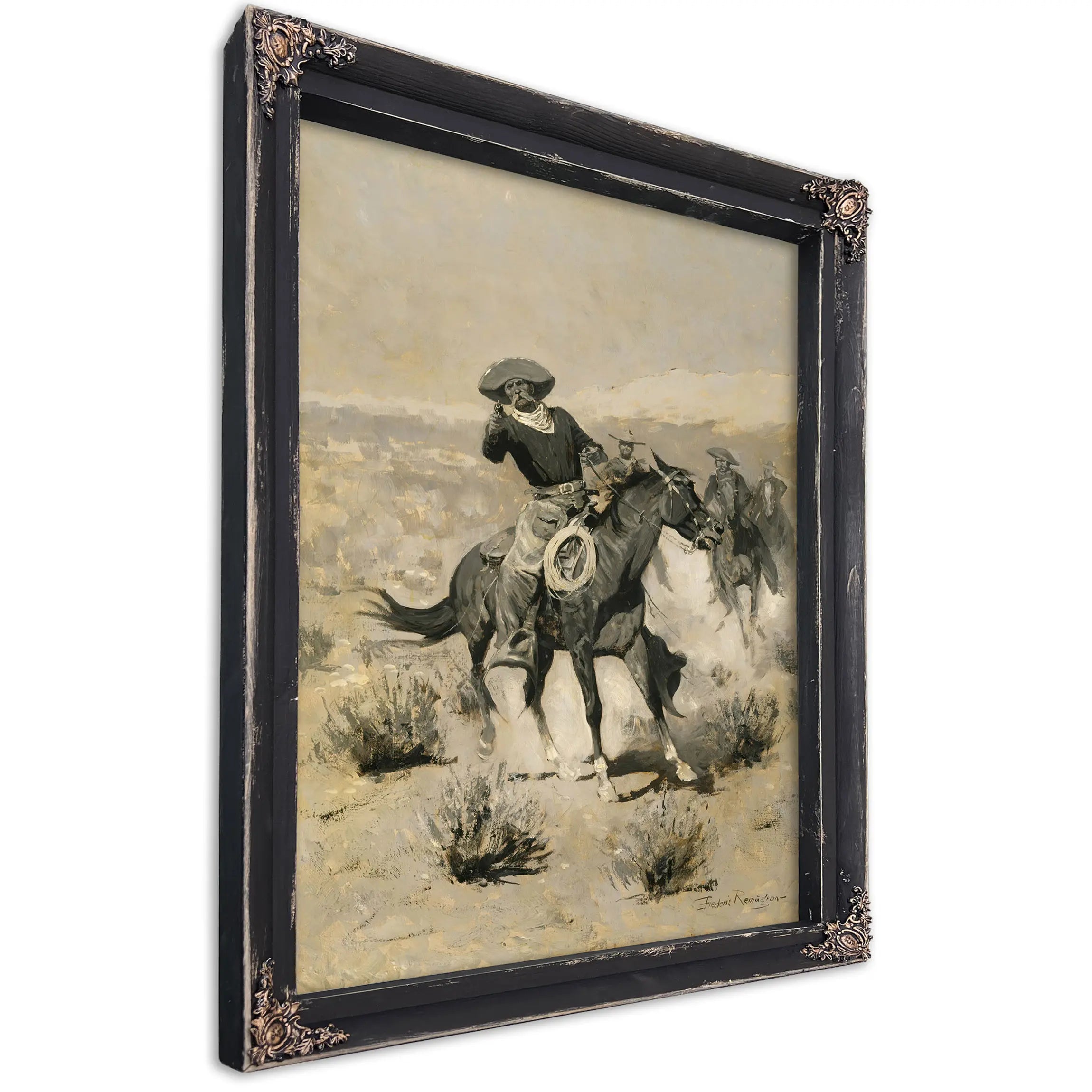Frederic Remington Days On The Range Hands Up by Frederic Remington