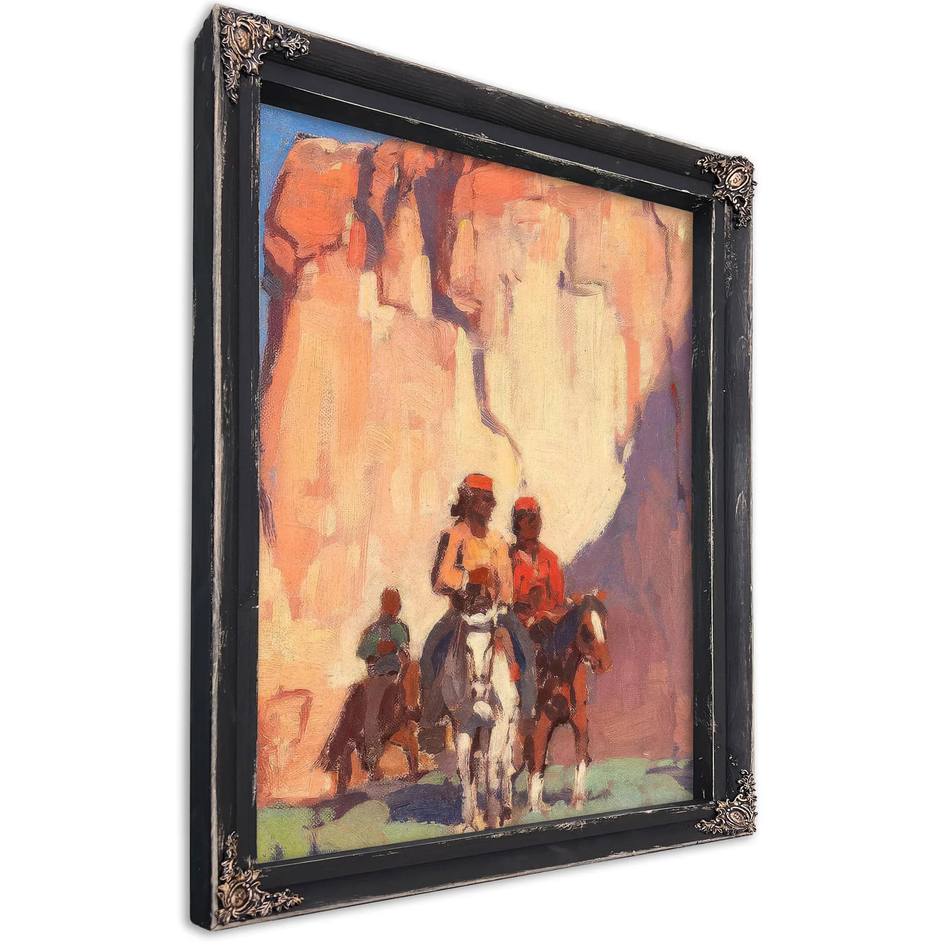 Navajos On Horseback, Canyon De Chelly By Edgar Payne Fine Art Print