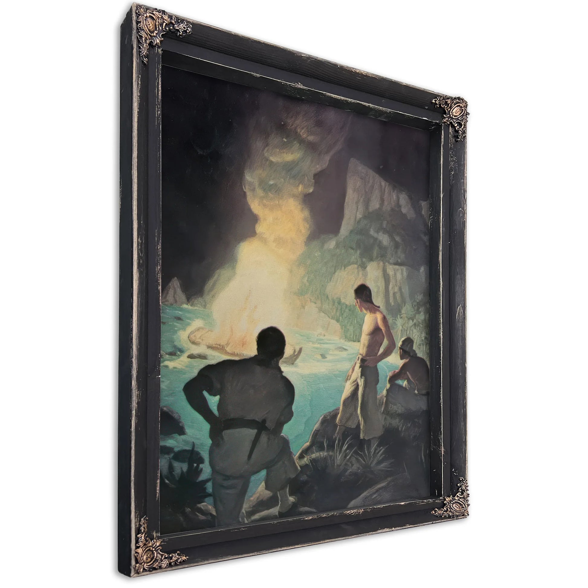 She Makes A Grand Light (The Burning Of The Bounty) By NC Wyeth Fine Art Print