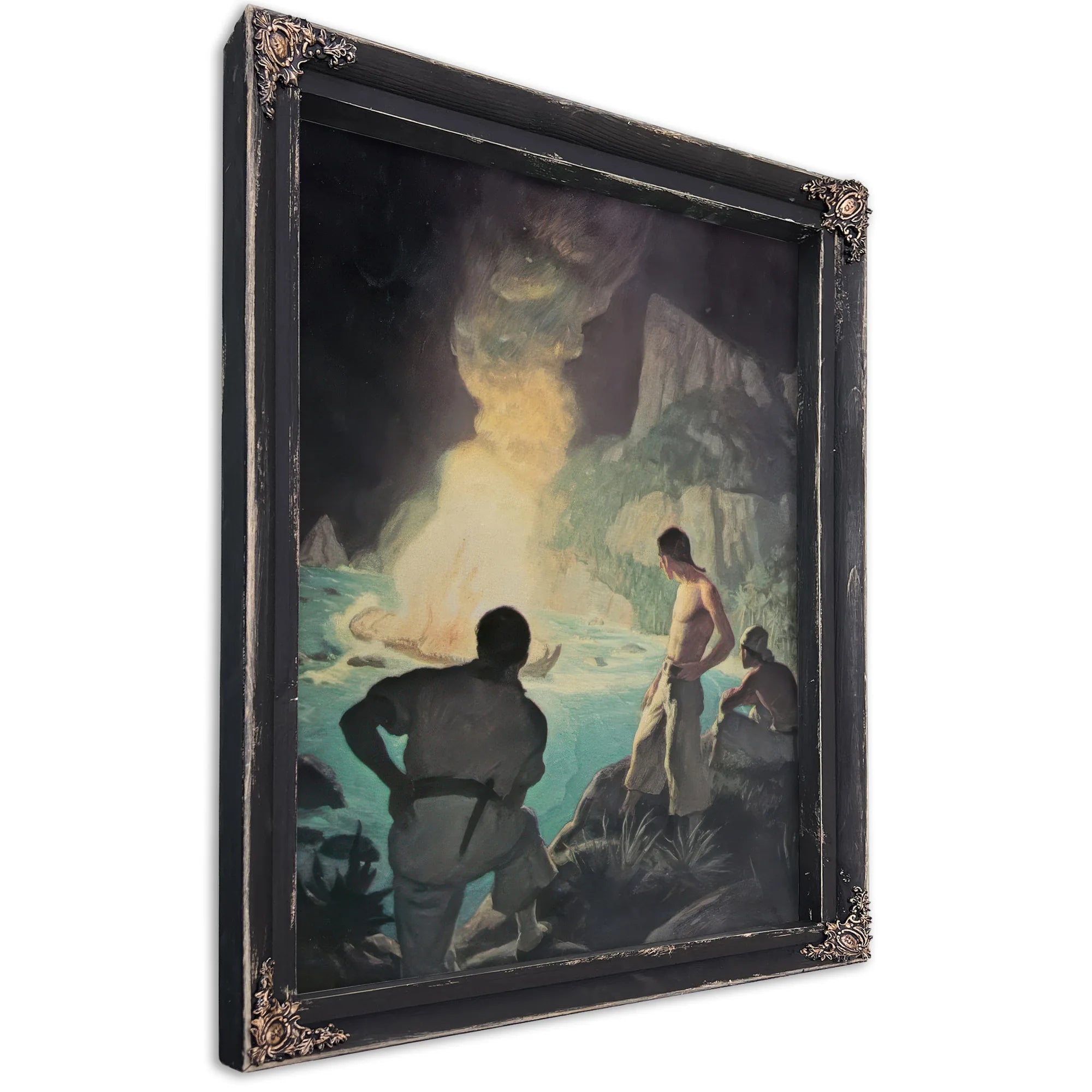 She Makes A Grand Light (The Burning Of The Bounty) By NC Wyeth Fine Art Print