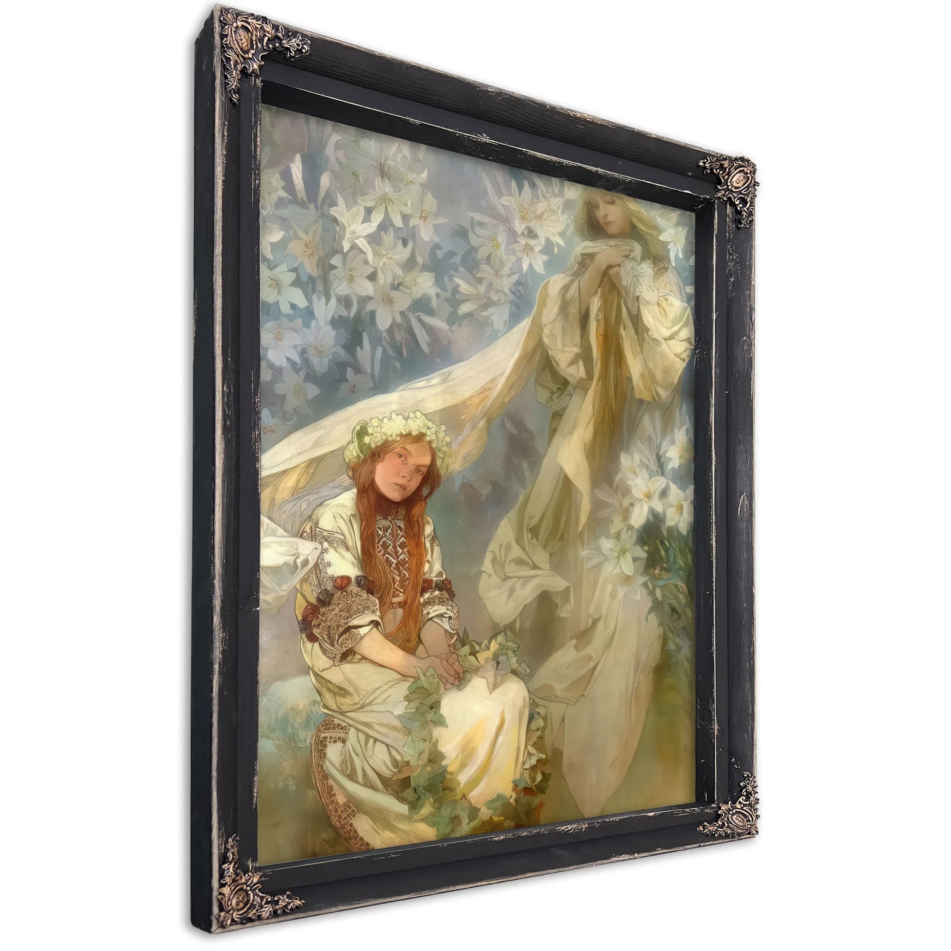 Madonna Of The Lilies By Alphonse Mucha Fine Art Print