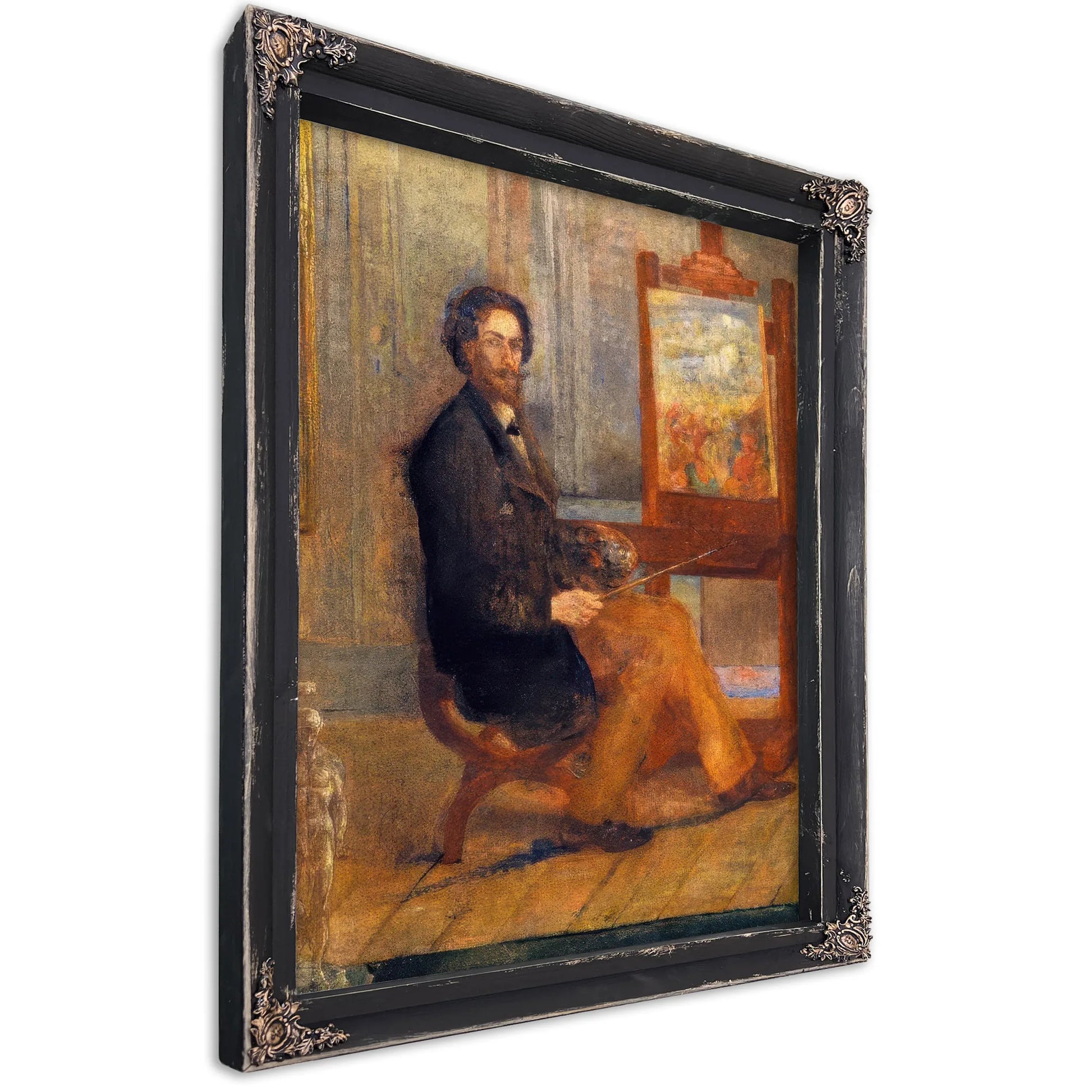 Self Portrait At The Easel By James Ensor Fine Art Print