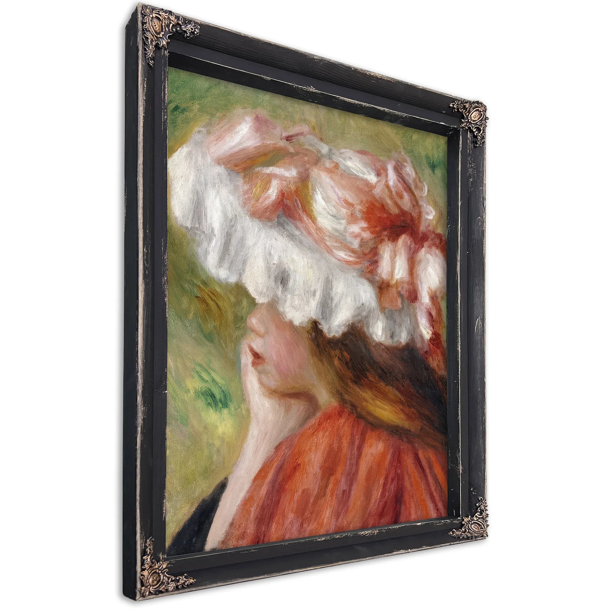 Head Of A Young Girl In A Red Hat 1 By Pierre Auguste Renoir Fine Art Print
