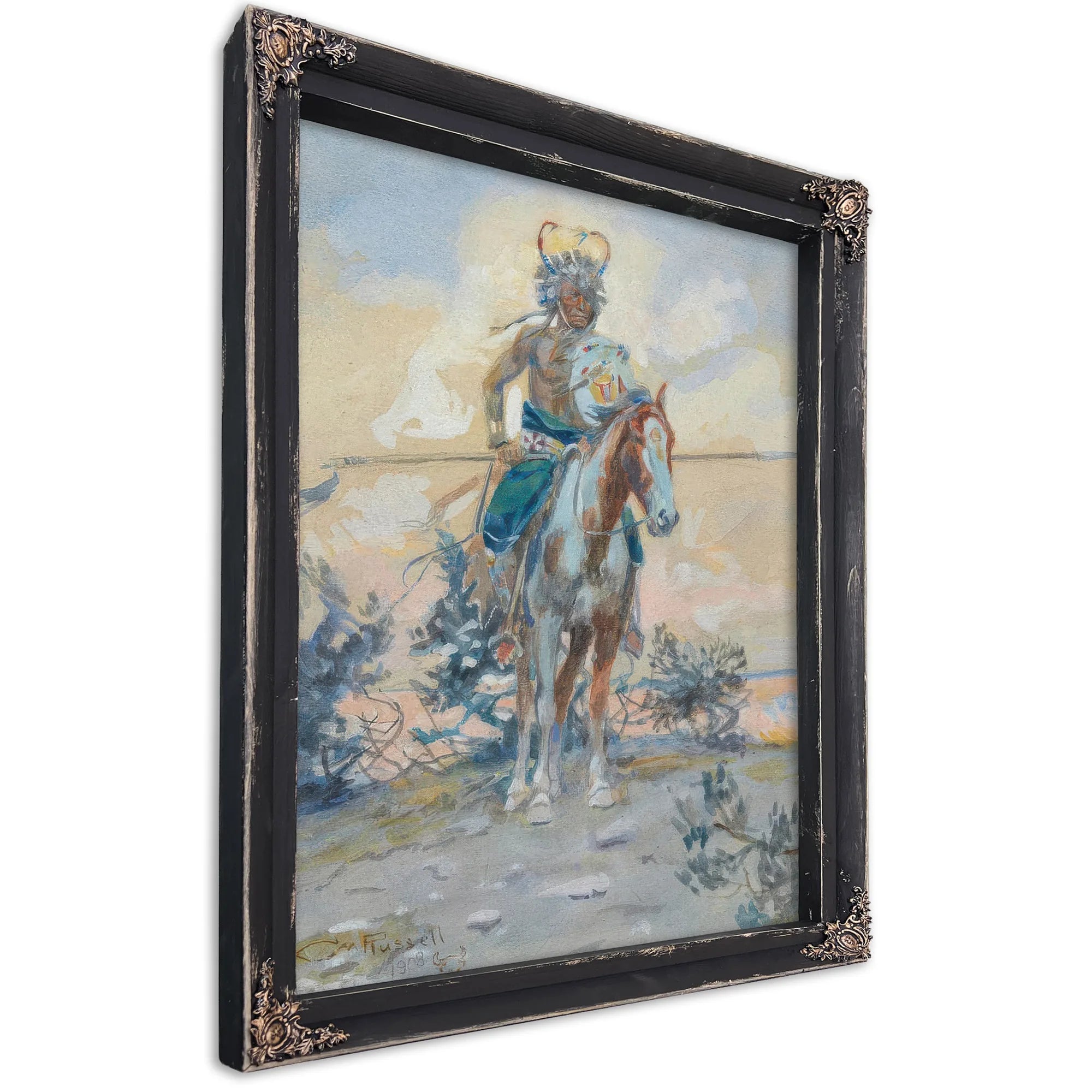 Cheyenne Warrior By Charles Marion Russell Fine Art Print