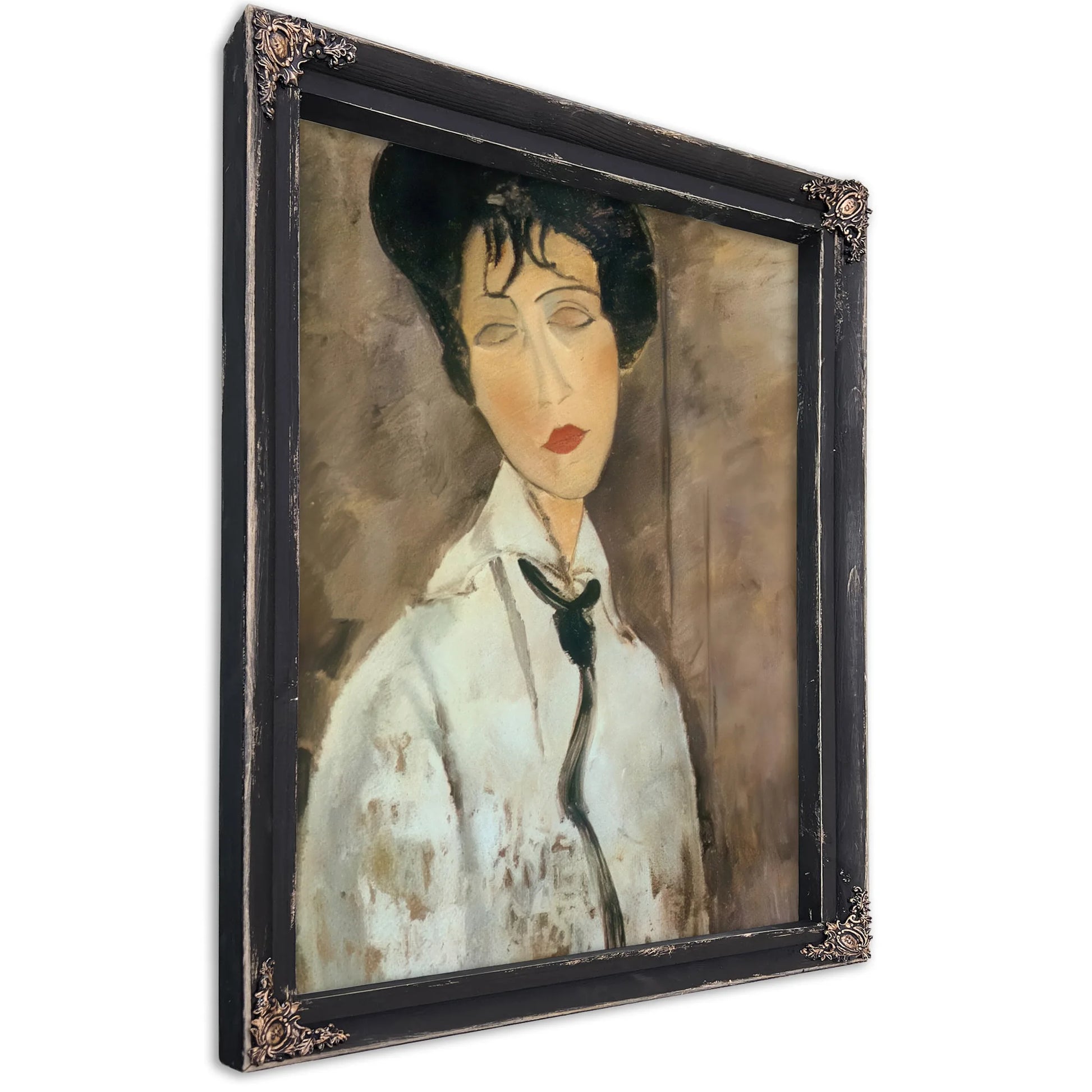 Portrait Of A Woman With Black Cravat 1917 By Amedeo Modigliani Fine Art Print