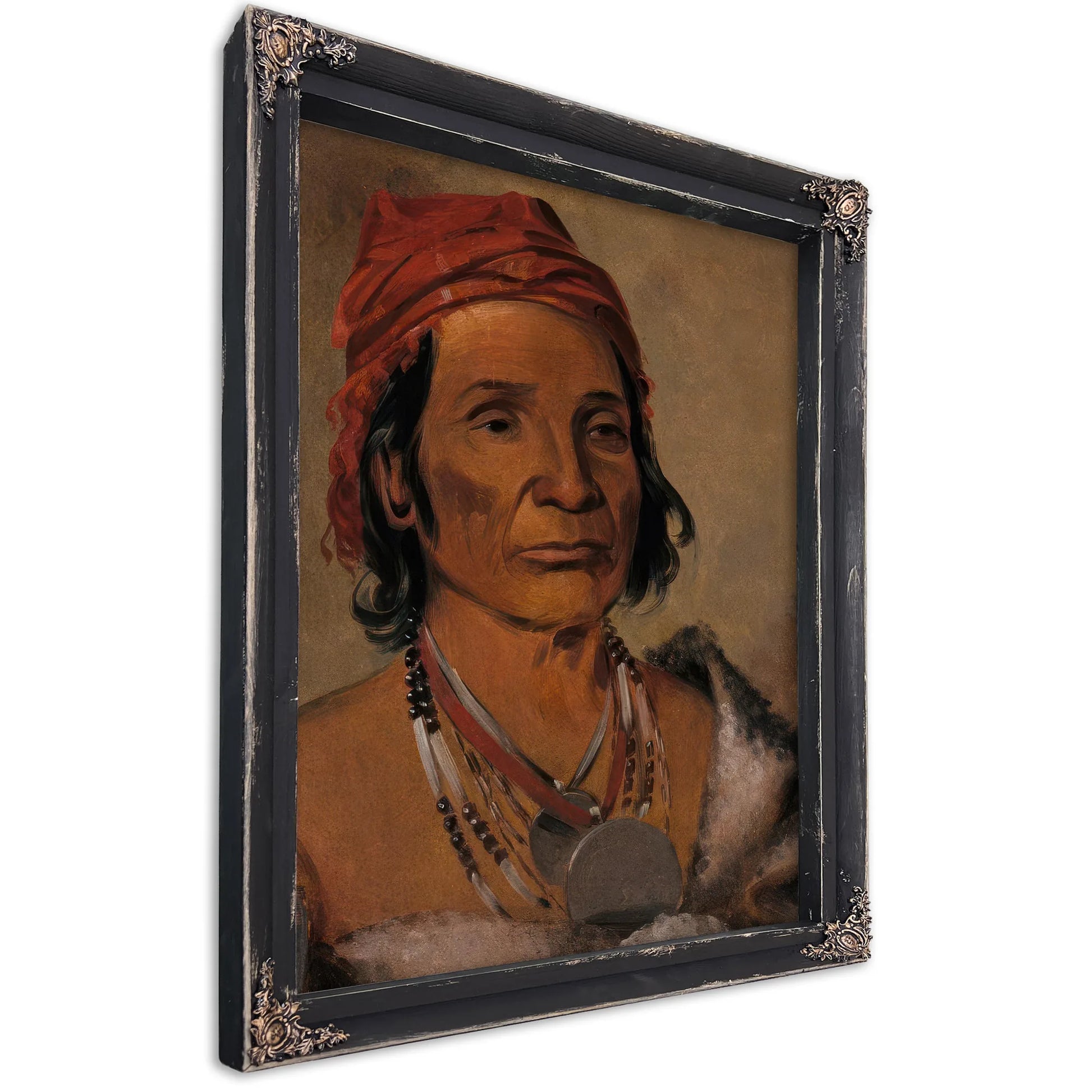 Deep Lake, An Old Chief By George Catlin Fine Art Print