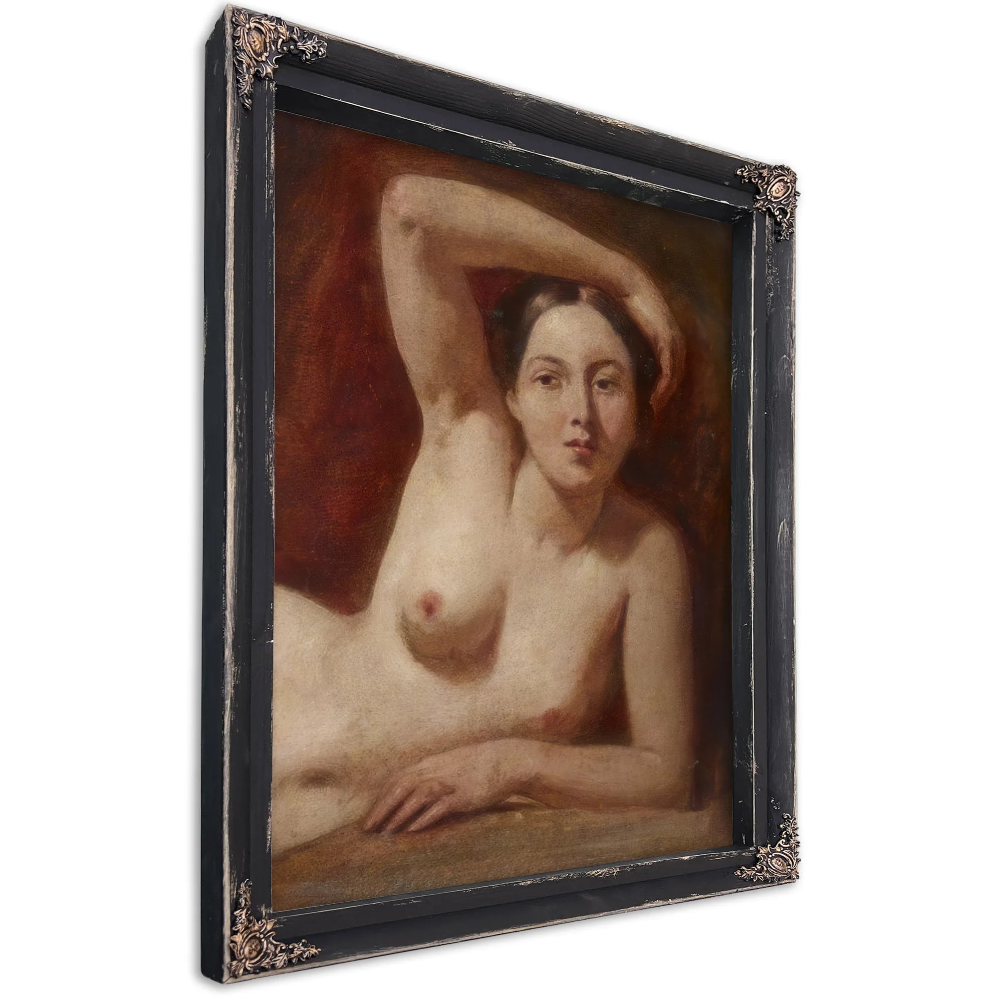 Half Figure Of A Female Nude Reclining By William Etty Fine Art Print