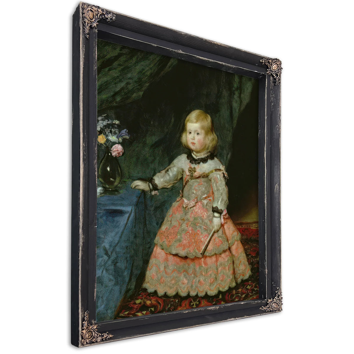 The Infanta Margarita Teresa Of Spain In A Red Dress By Diego Velazquez Fine Art Print