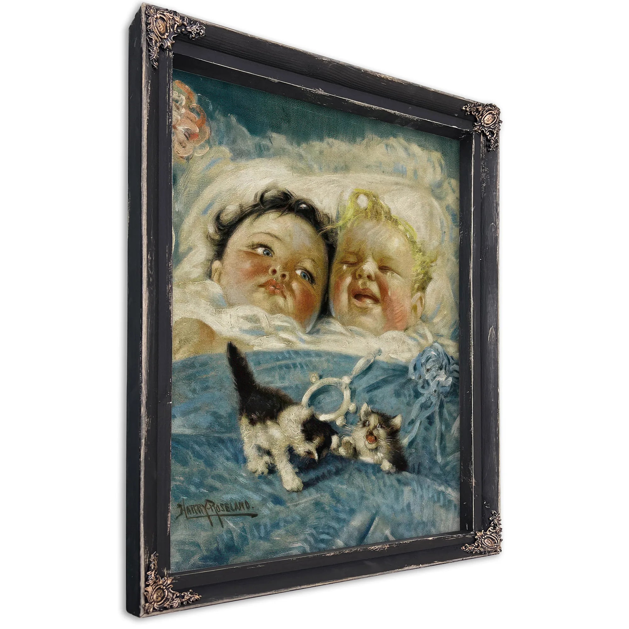 Sunshine And Rain Two Babies By Harry Roseland Fine Art Print