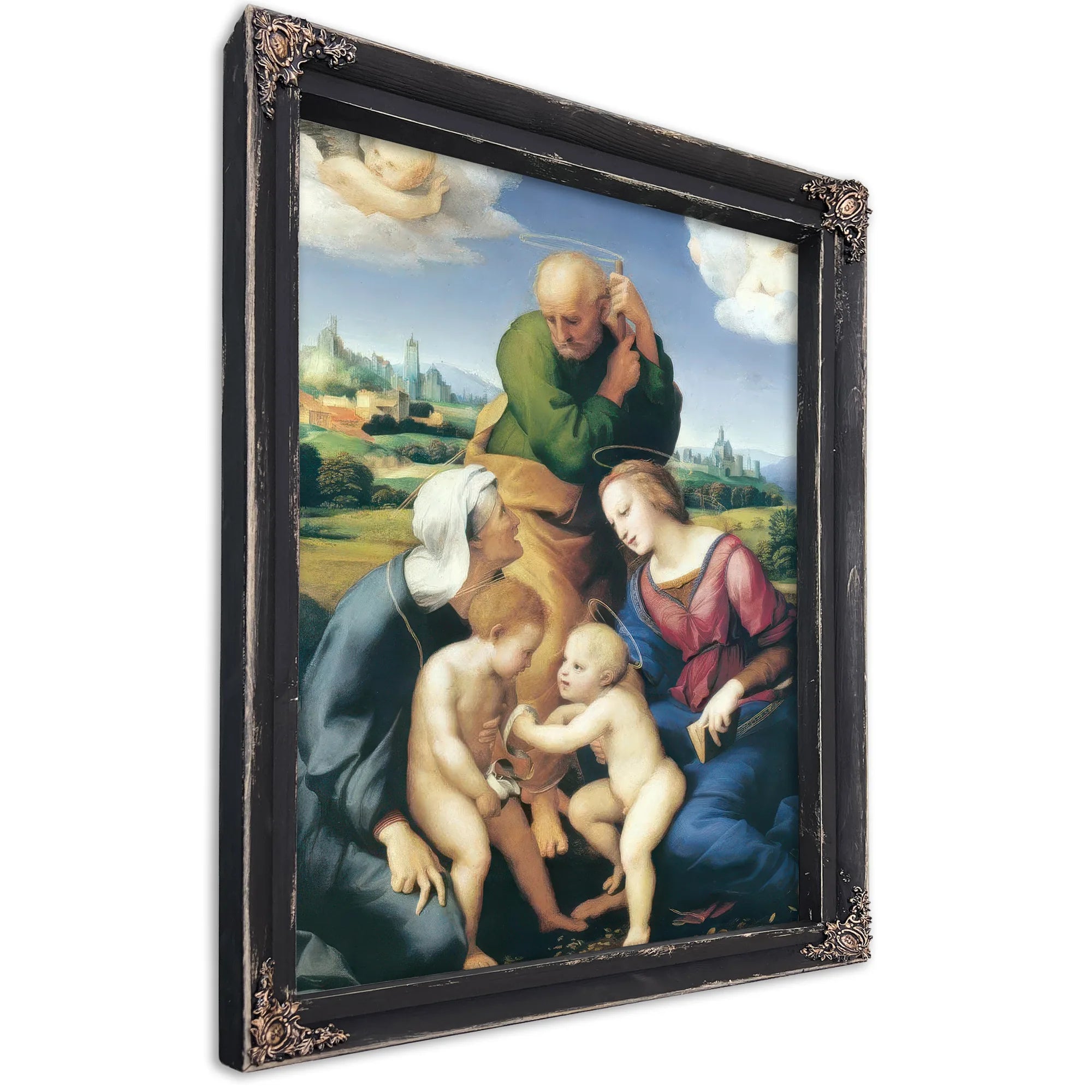 The Virgin Joseph And Elizabeth With Jesus And John By Raphael Fine Art Print