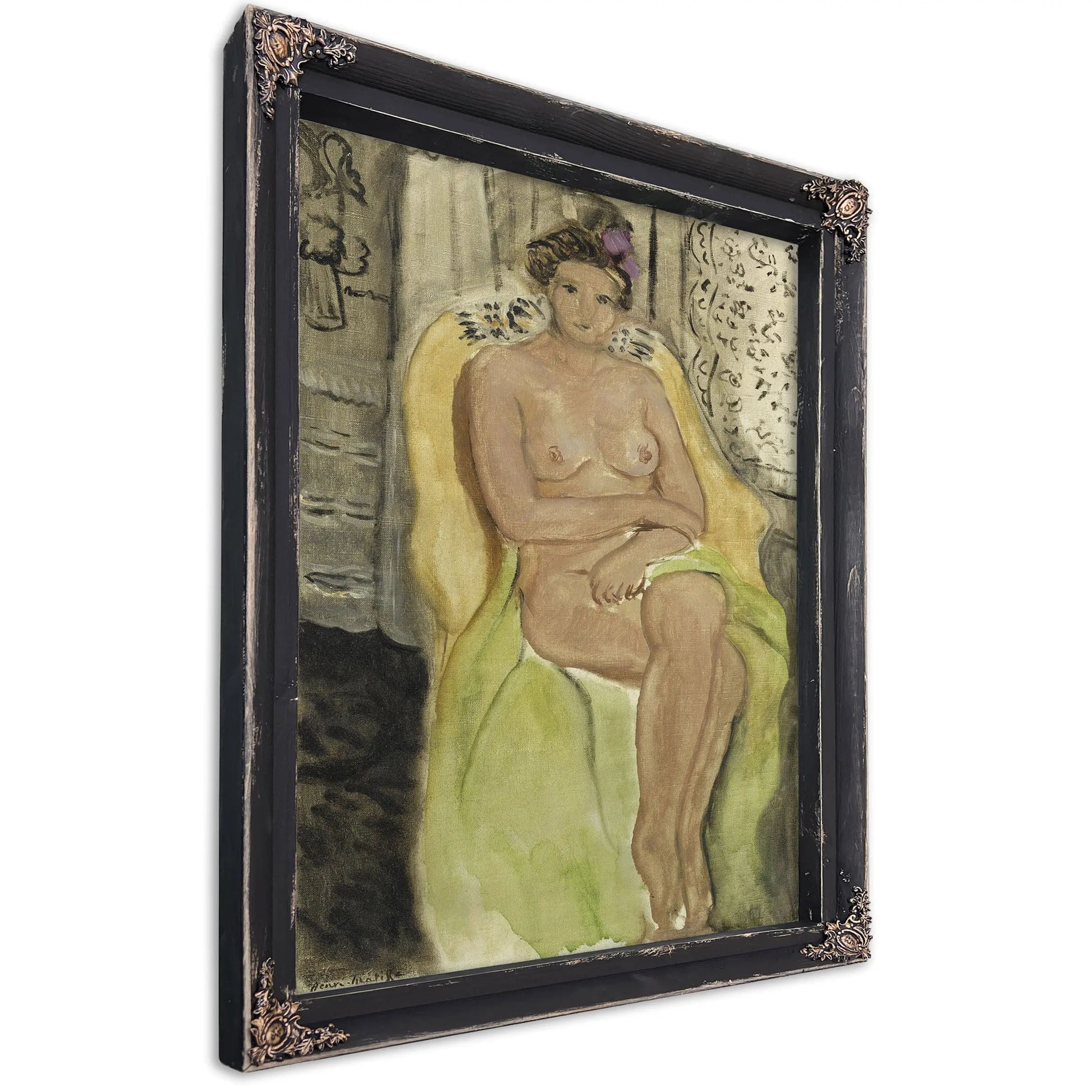 Nude On A Yellow Sofa (Nu Au Canapr Jaune) by Henri Matisse