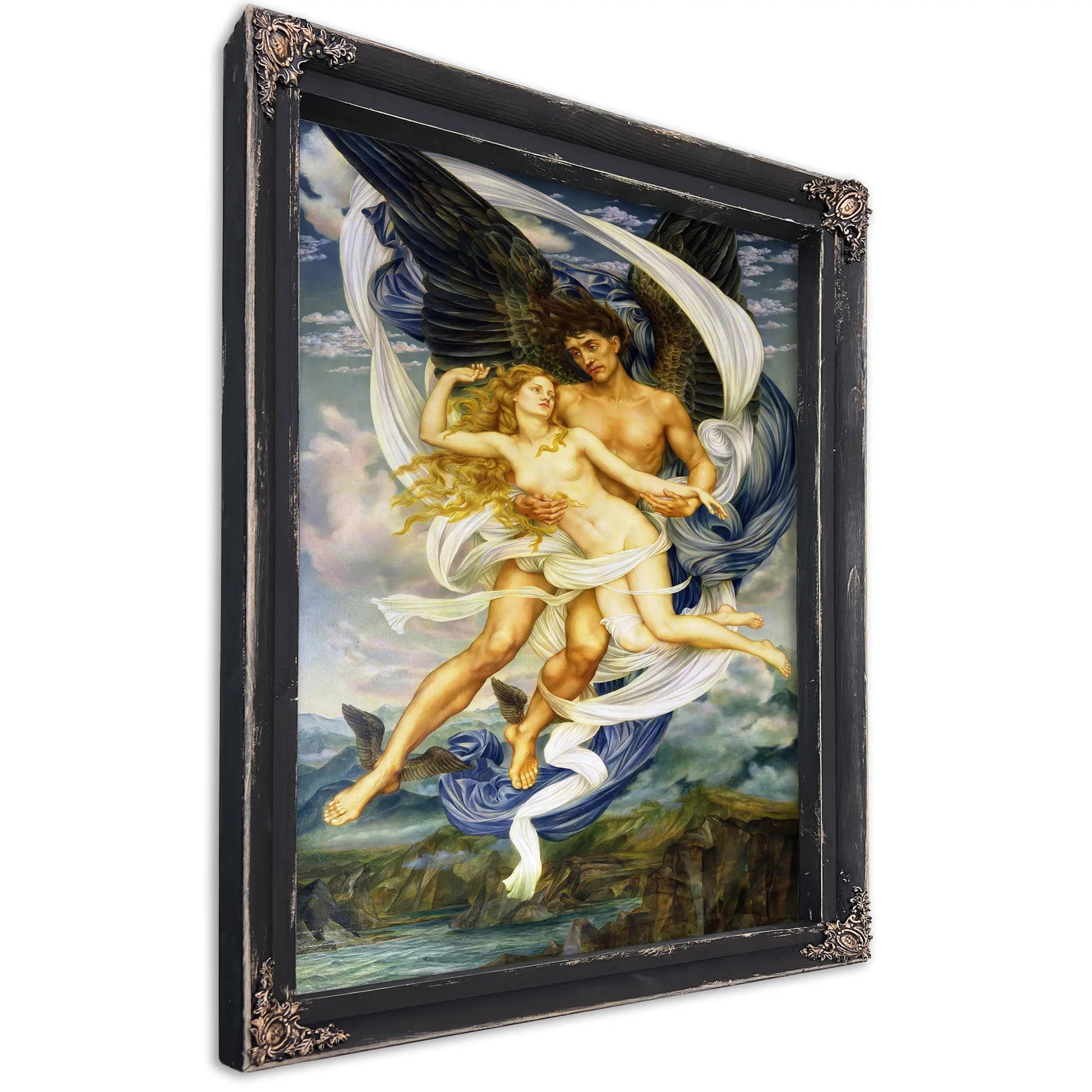 Boreas And Oreithyia 1896 by Evelyn De Morgan