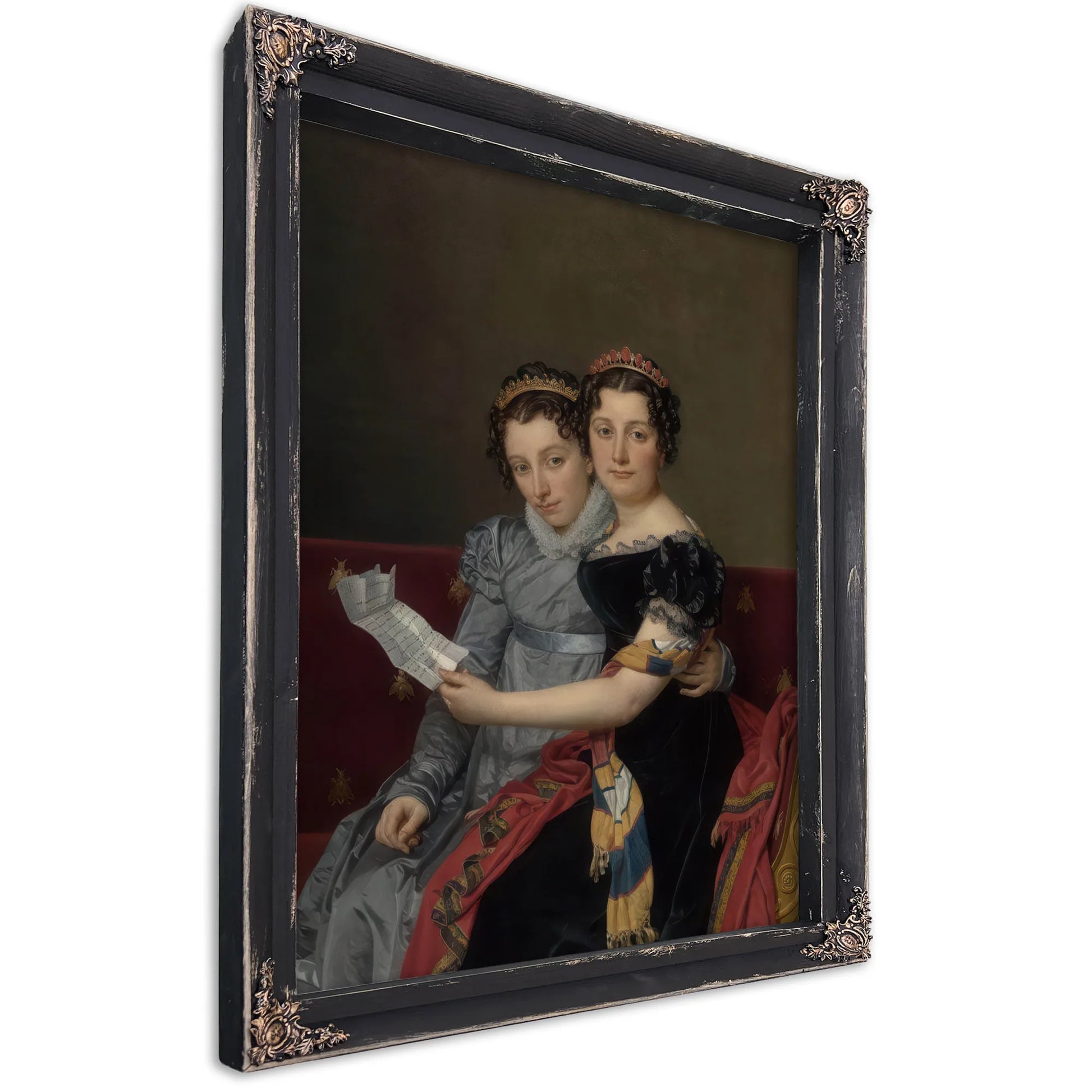 Portrait Of The Sisters Ze Nai De And Charlotte Bonaparte By Jacques Louis David Fine Art Print