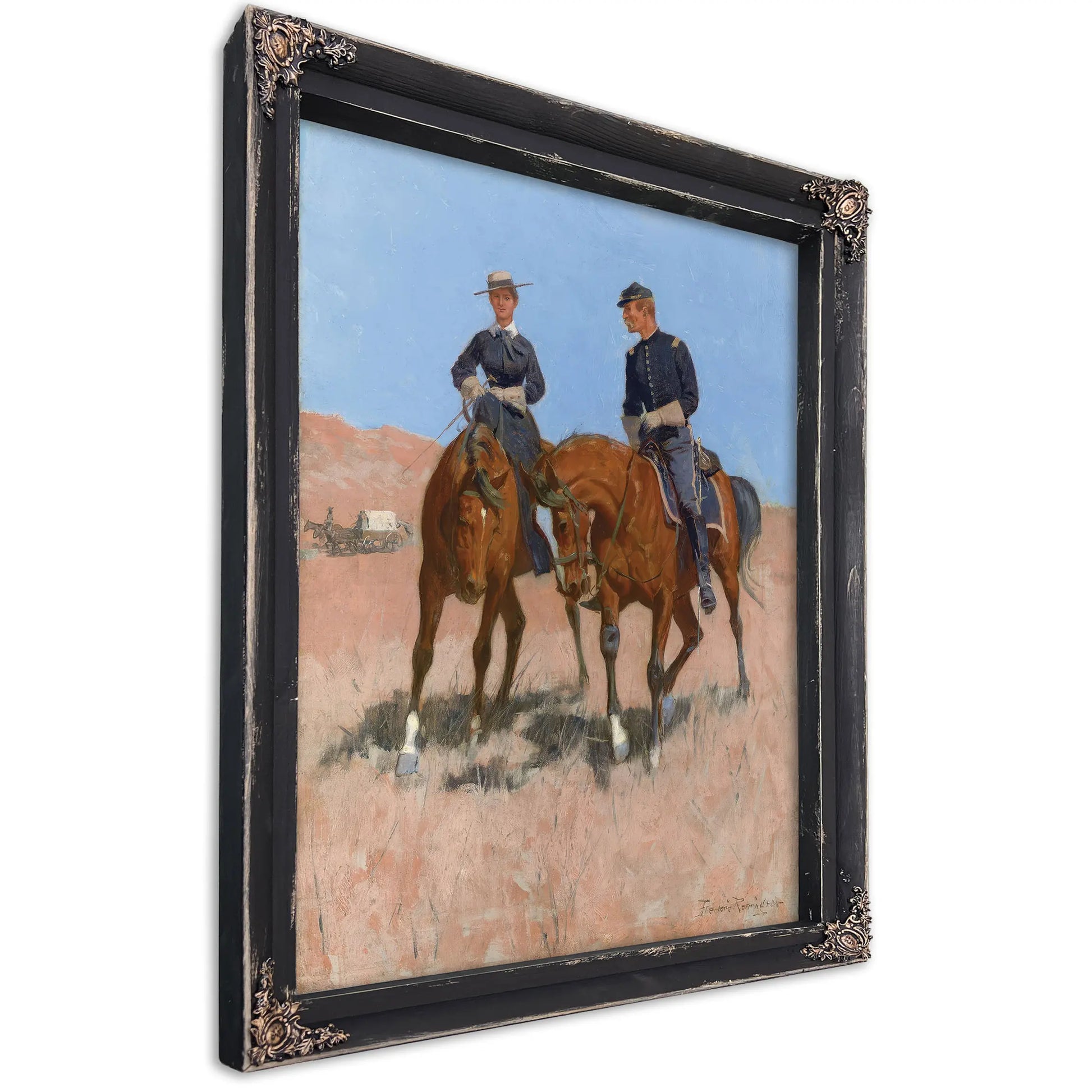 Belle Mckeever And Lt Edgar Wheelock C by Frederic Remington