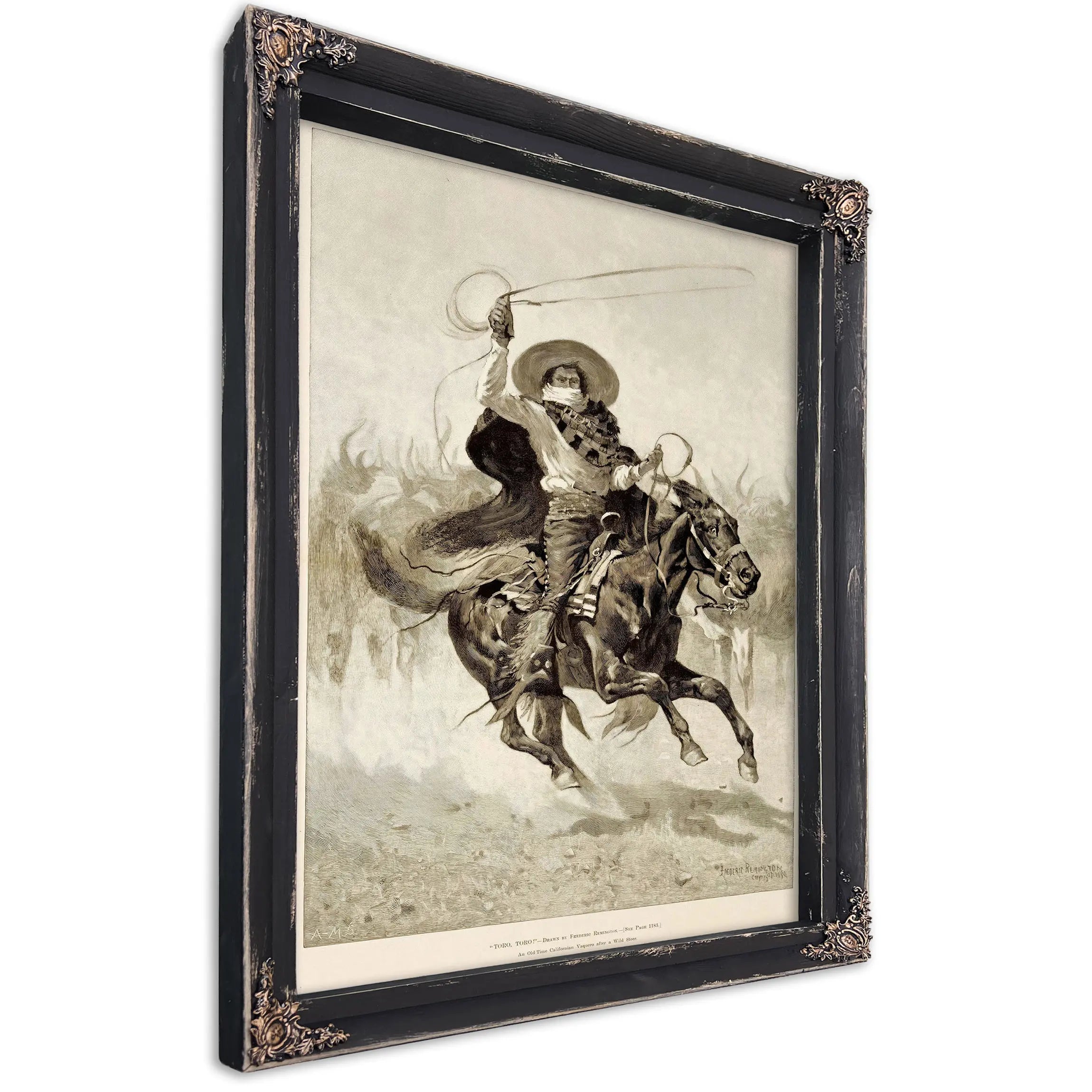 Toro Toro An Old Time Californian Vaquero After A Wild Steer by Frederic Remington