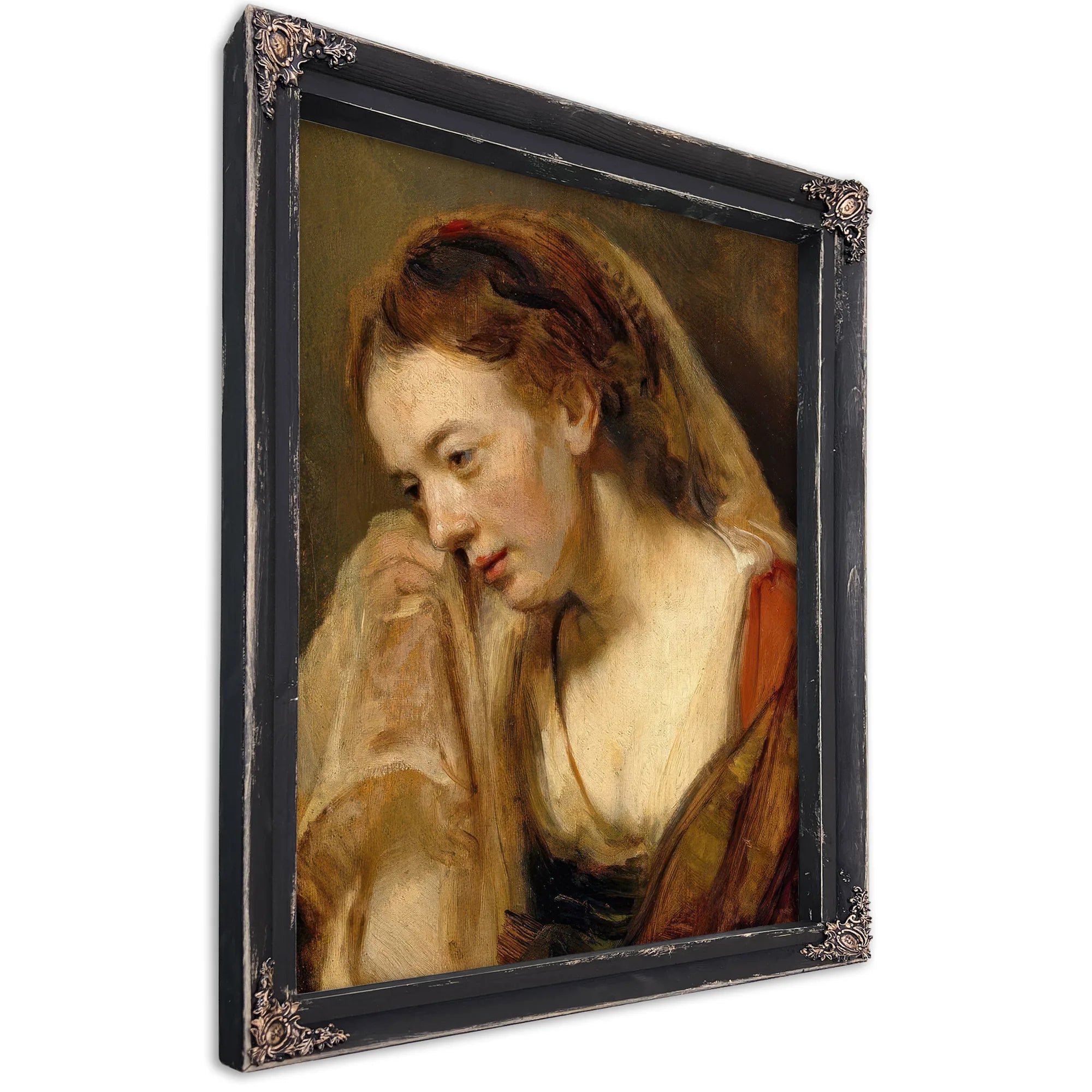 A Weeping Woman By Rembrandt Fine Art Print