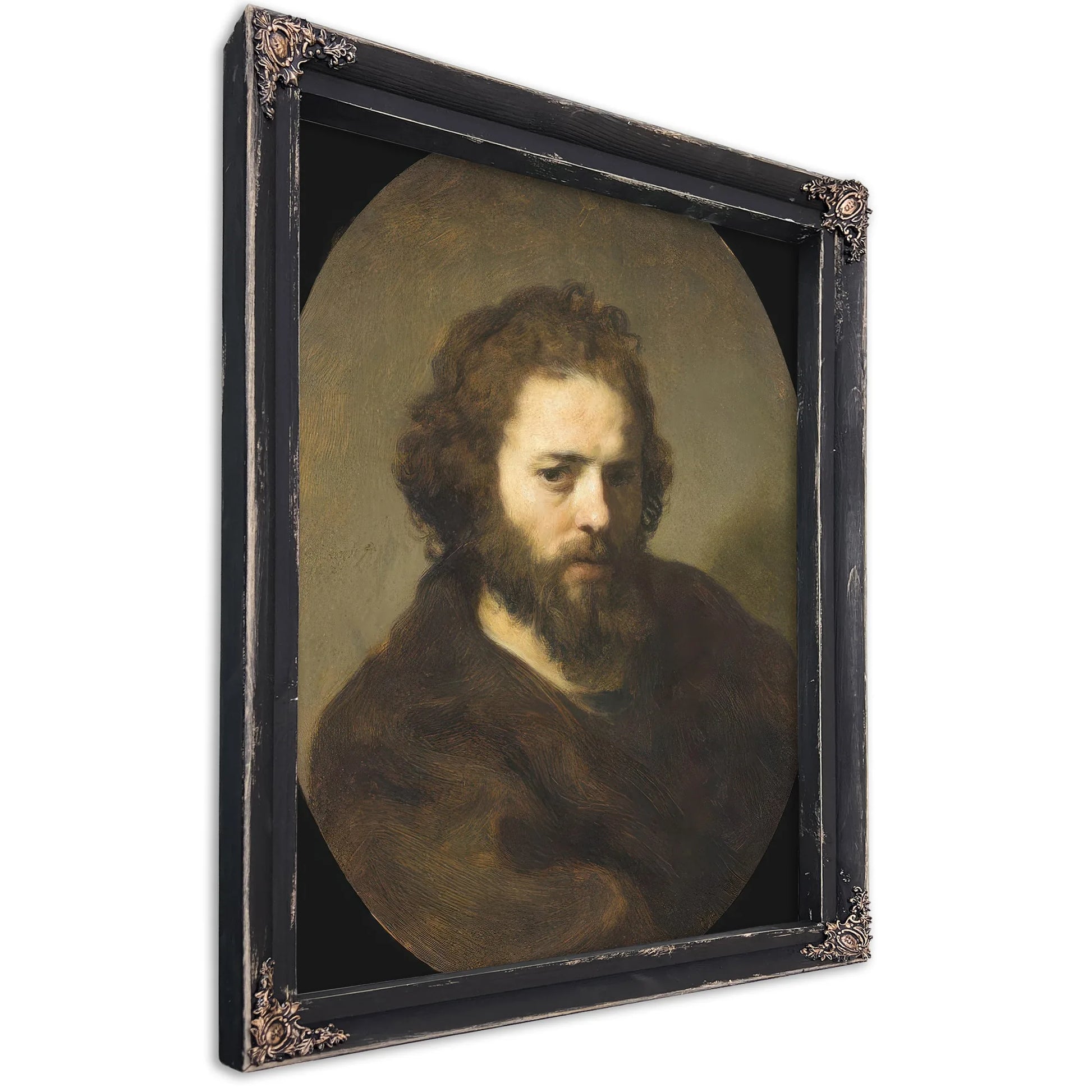 Portrait Of A Bearded Man By Rembrandt Fine Art Print