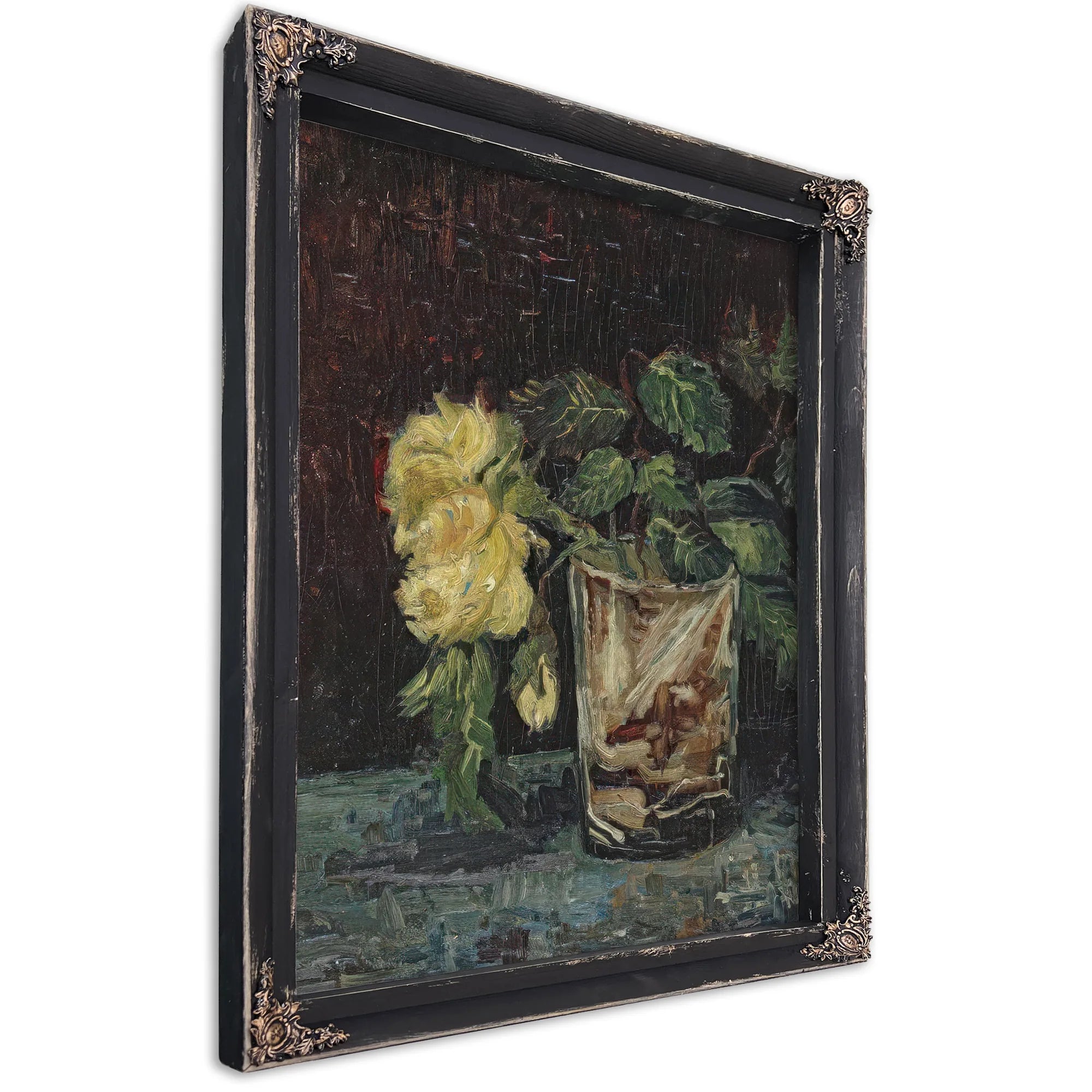 Glass With Yellow Roses By Vincent Van Gogh Fine Art Print