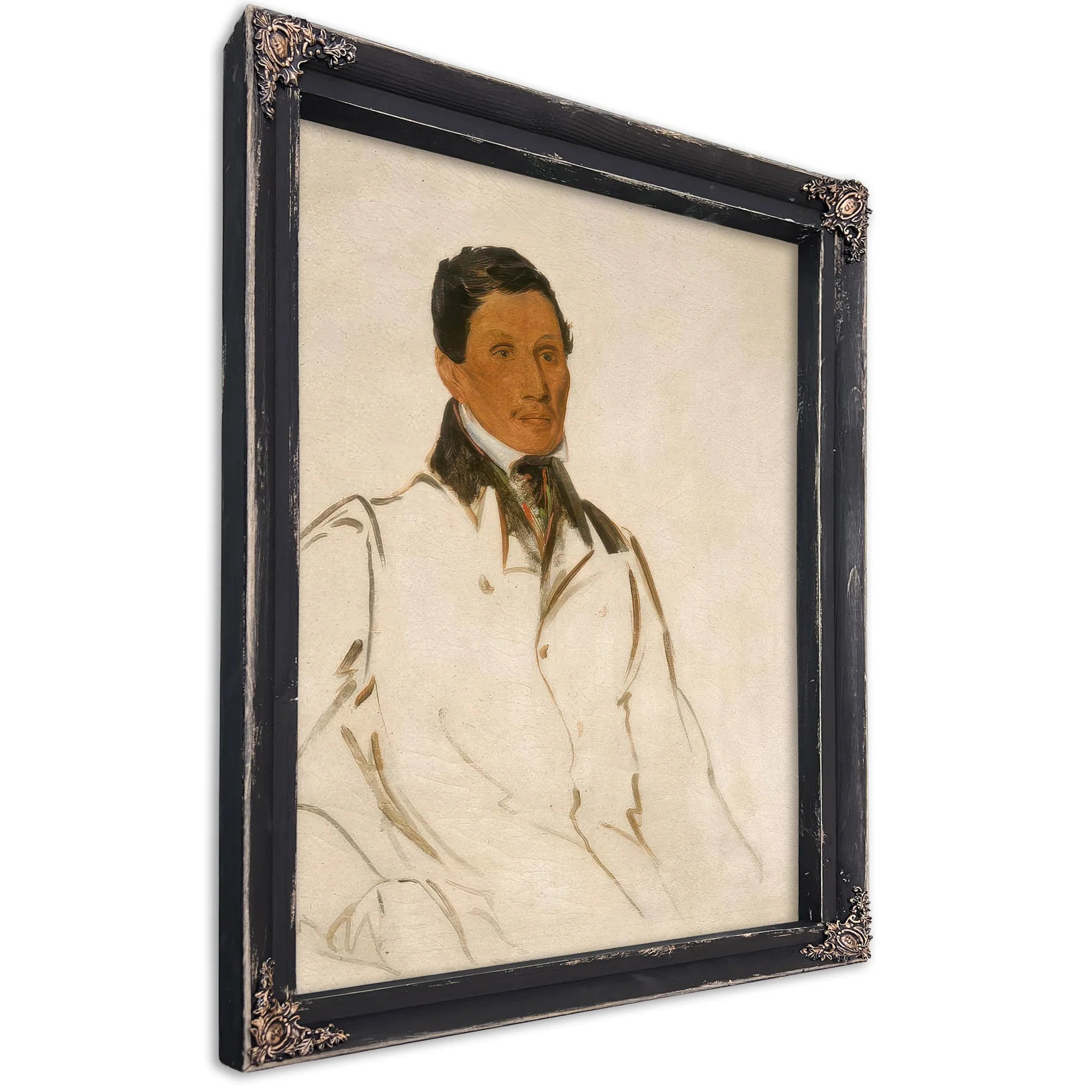 Waun Naw Con, The Dish (John W. Quinney), A Missionary Preacher By George Catlin Fine Art Print