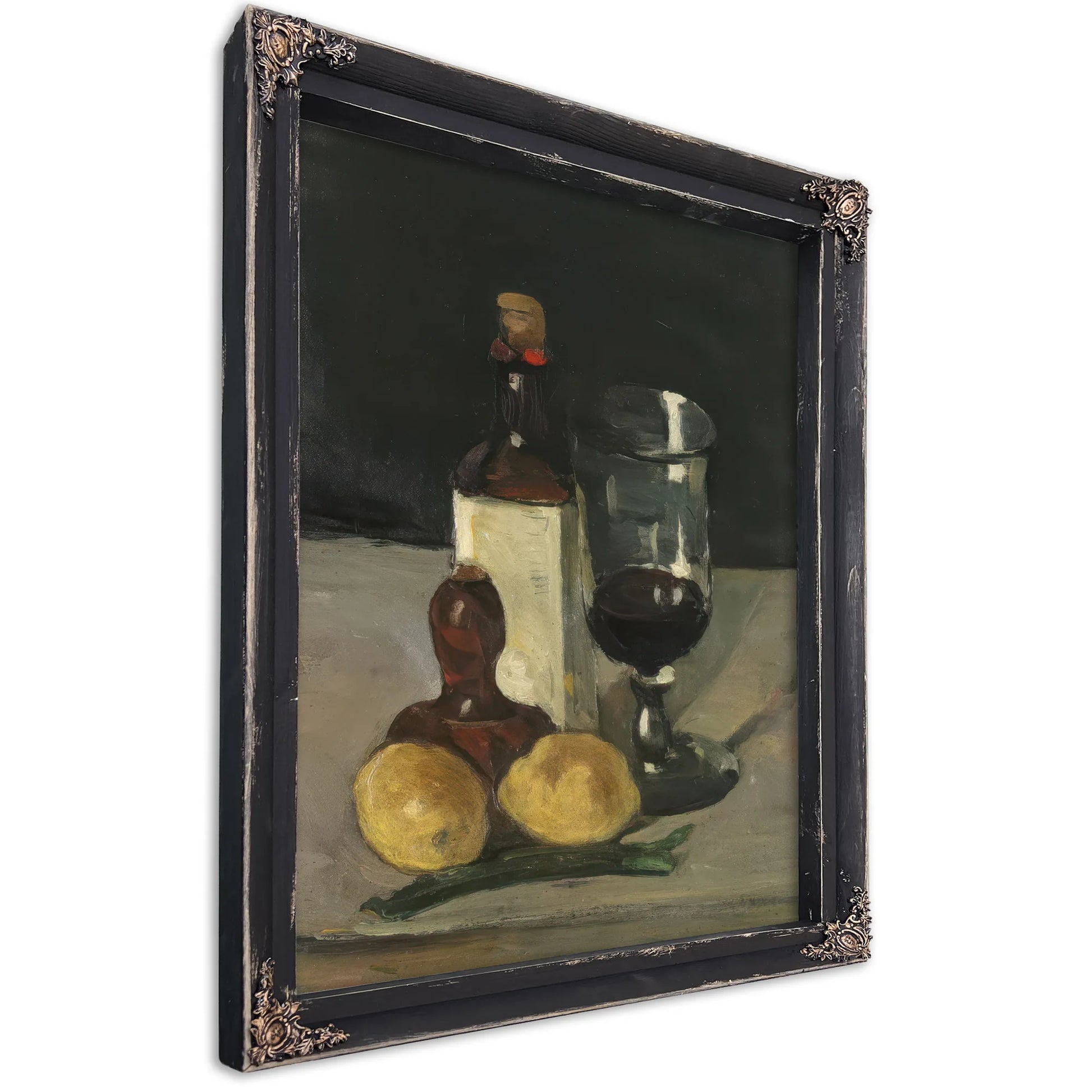 Still Life With Bottle, Glass, And Lemons By Paul Cezanne Fine Art Print