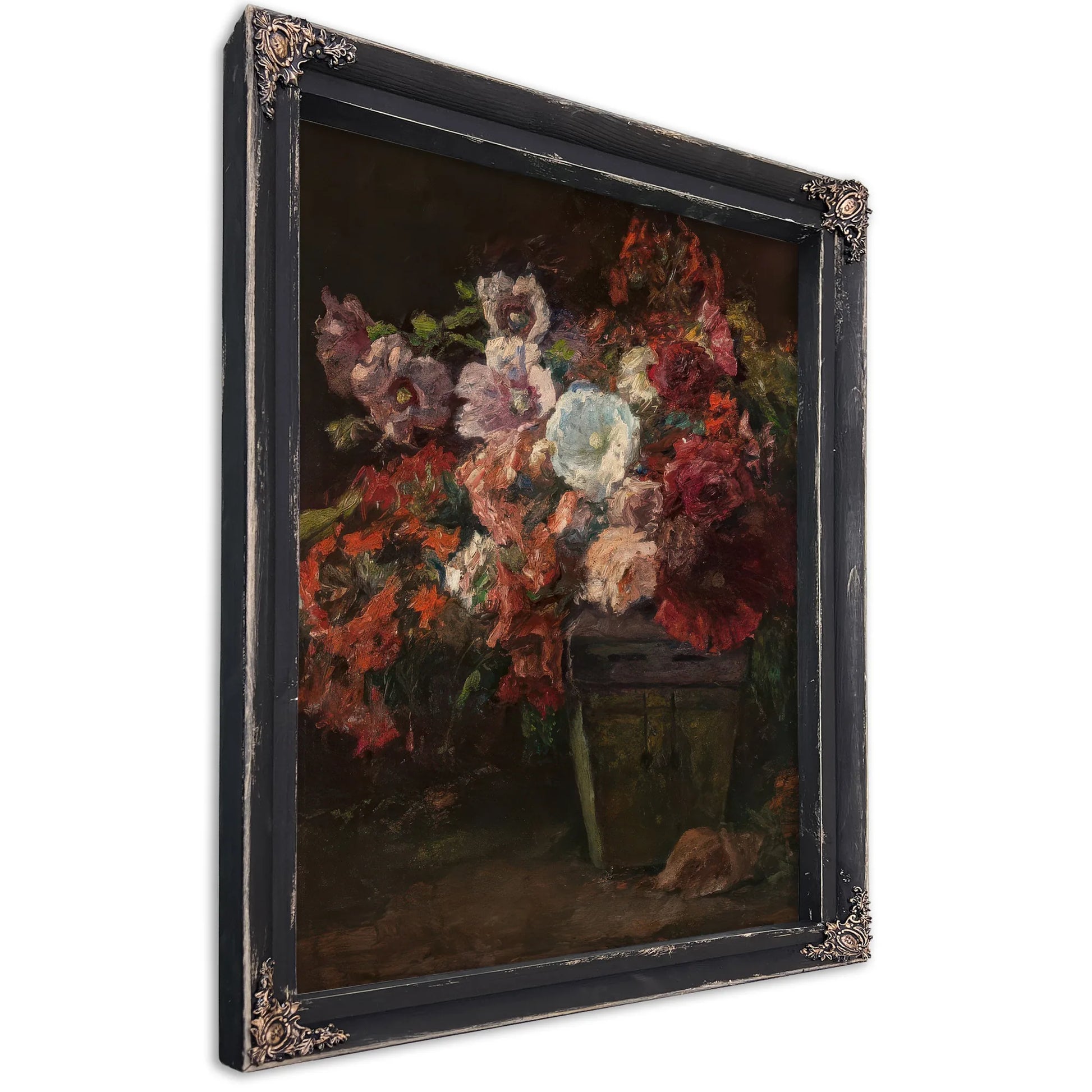 Hollyhocks (Vase Of Flowers) By Theodore Clement Steele Fine Art Print