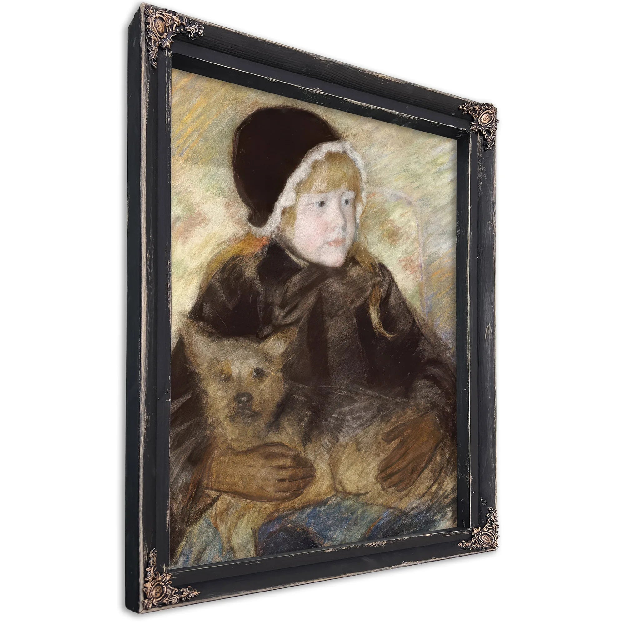 Elsie Cassat Holding A Big Dog By Mary Cassatt Fine Art Print