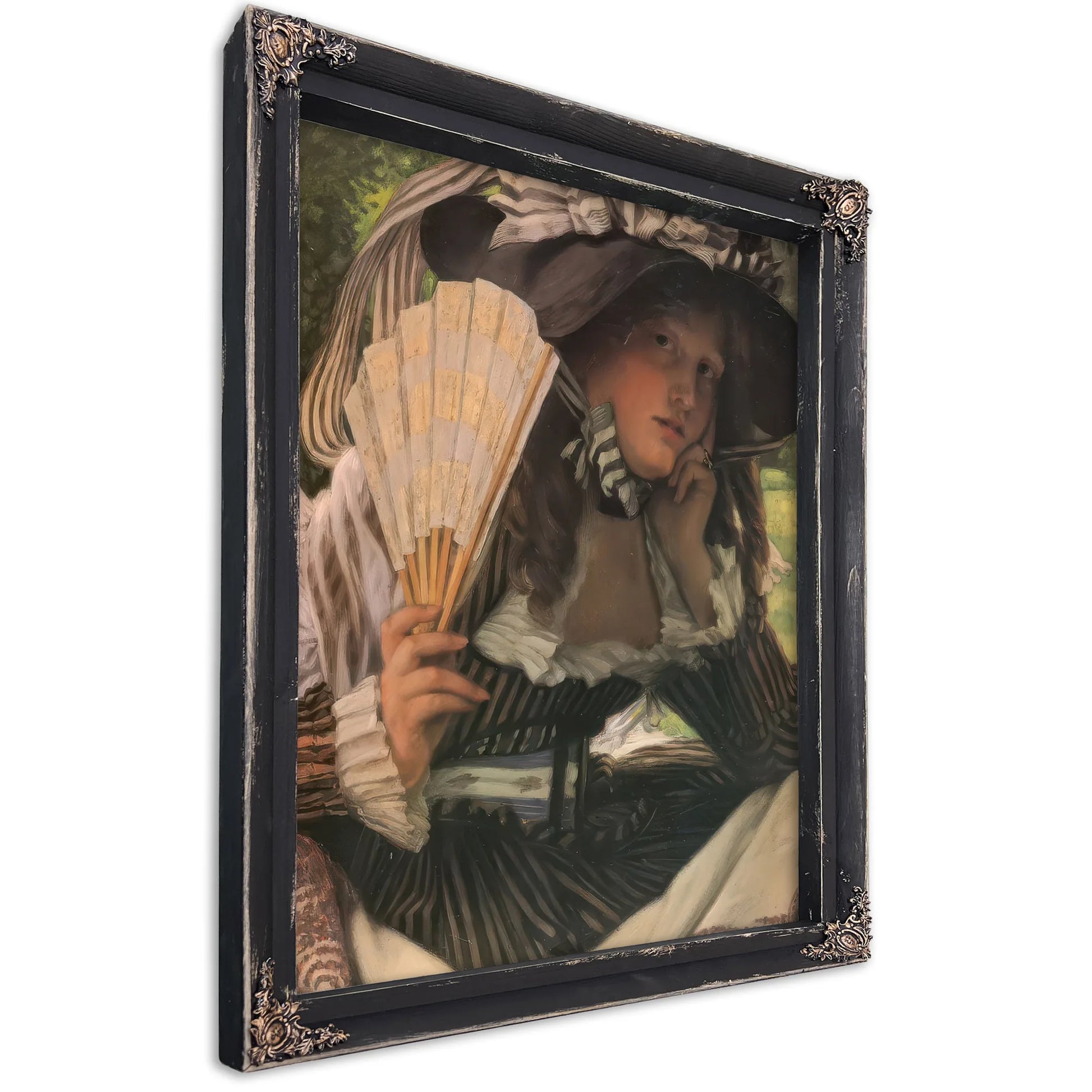 Jeune Femme A L'eventail By James Tissot Fine Art Print
