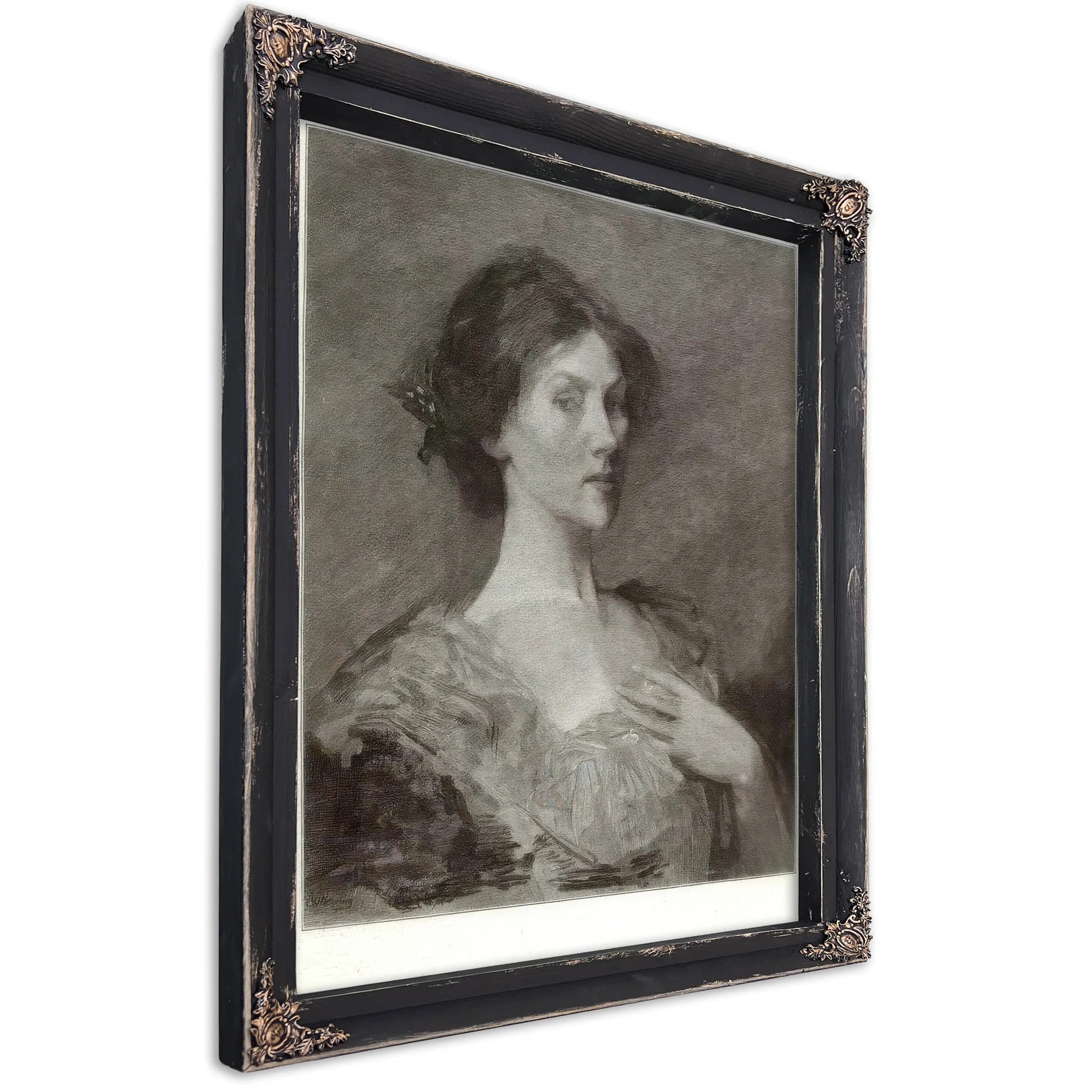 A Head By Thomas Wilmer Dewing Fine Art Print