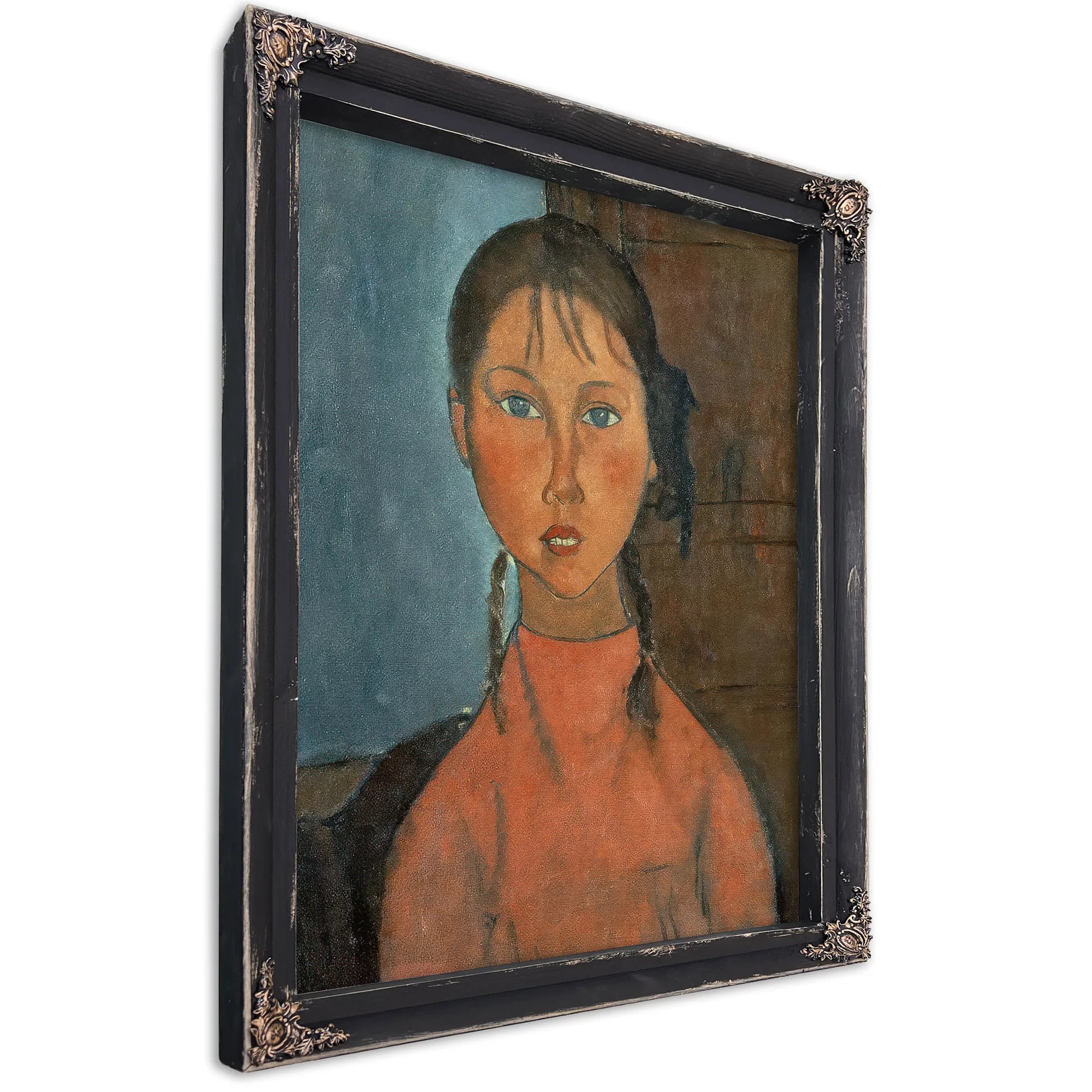 Girl With Pigtails By Amedeo Modigliani Fine Art Print