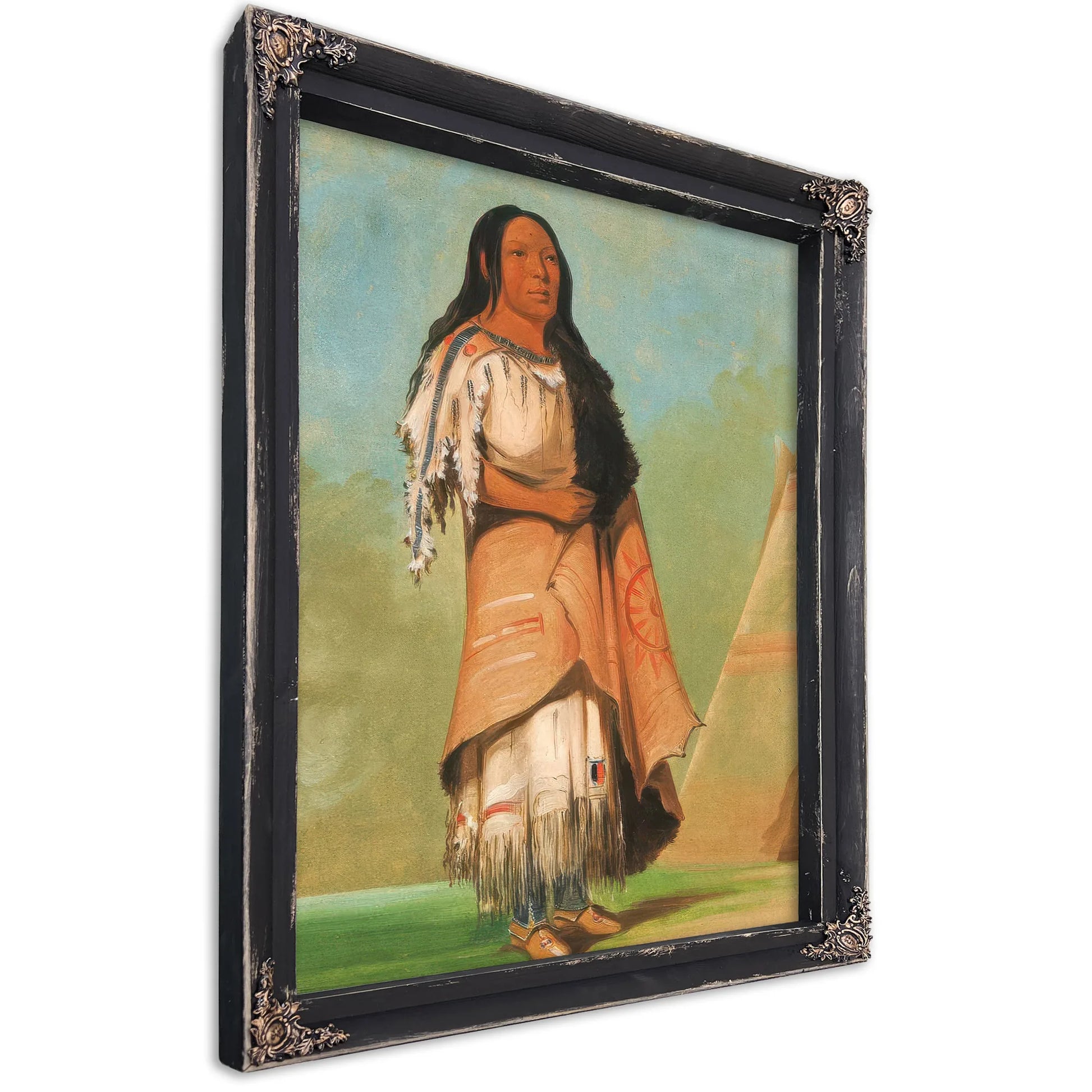 Ah' Kay Ee Pix En, Woman Who Strikes Many By George Catlin Fine Art Print