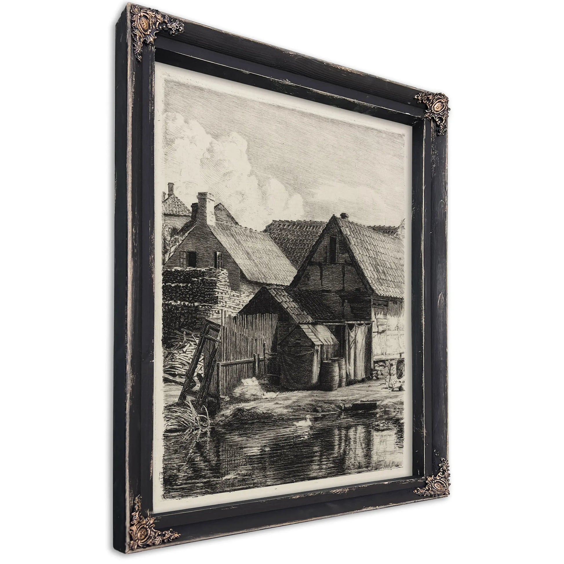Old Houses From Hellebaek by Carl Bloch