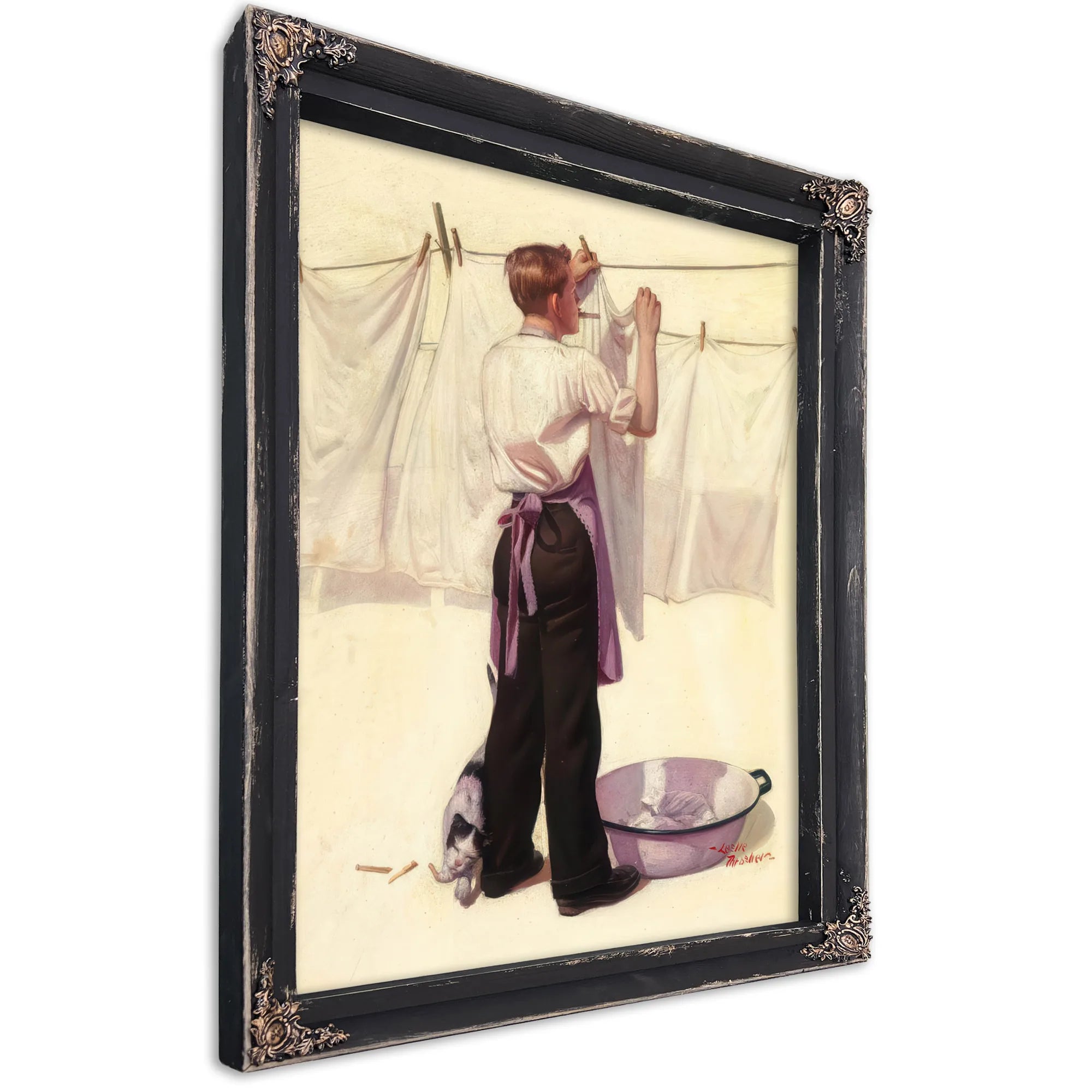Hanging The Laundry Liberty Cover C. 1925 By Leslie Thrasher Fine Art Print