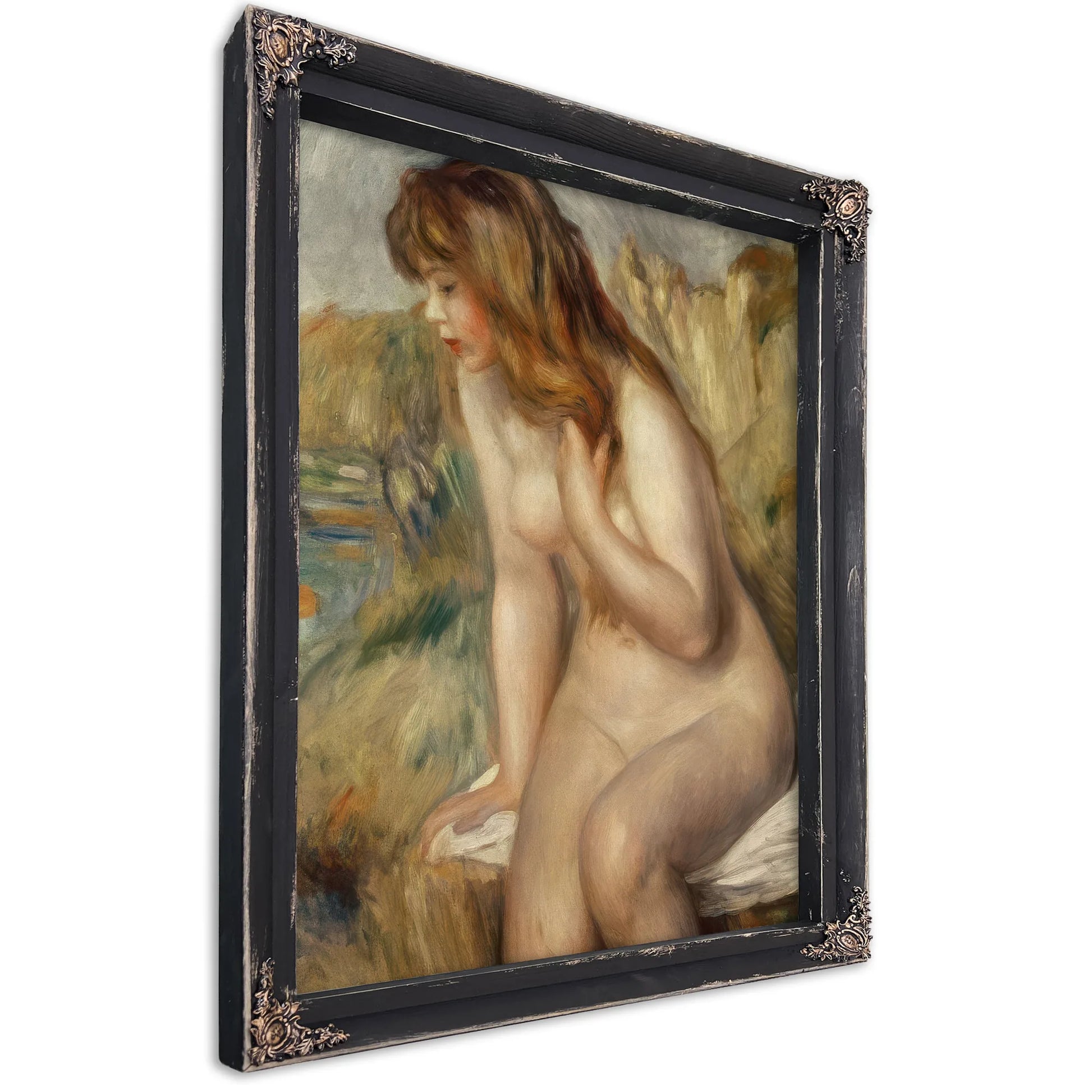 Bather Seated On A Rock By Pierre Auguste Renoir Fine Art Print