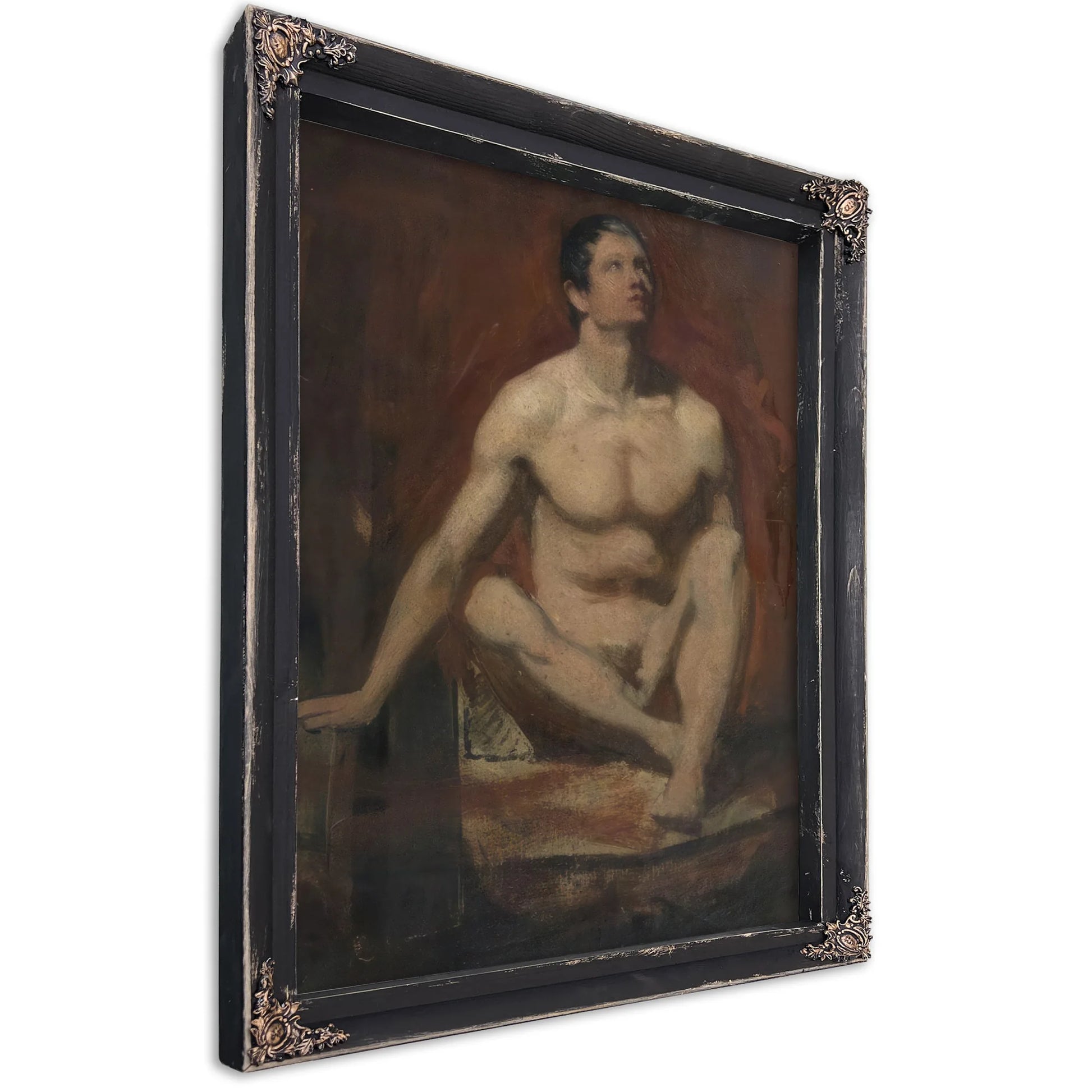 Seated Male Nude, Frontal View By William Etty Fine Art Print