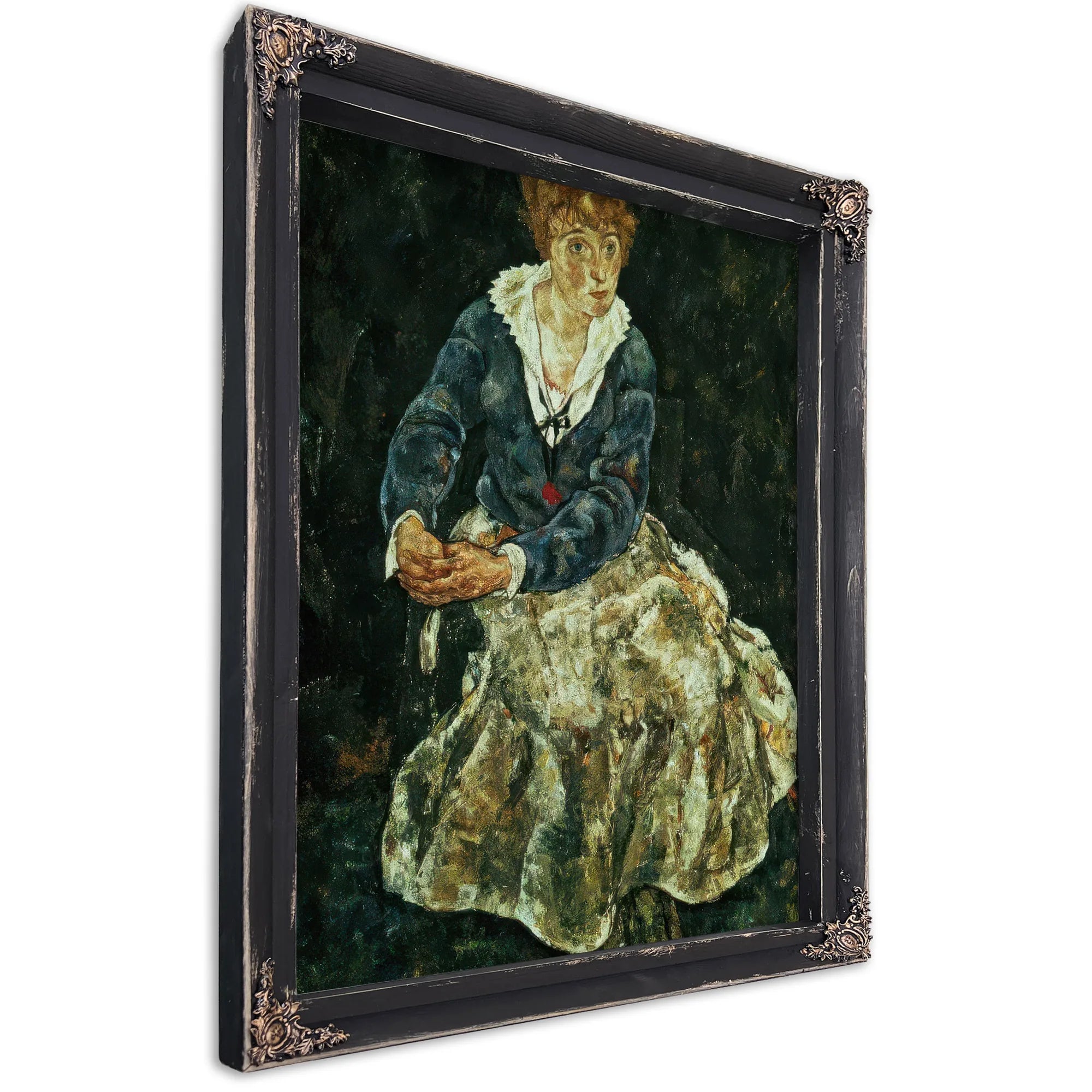 The Artist's Wife Seated By Egon Schiele Fine Art Print