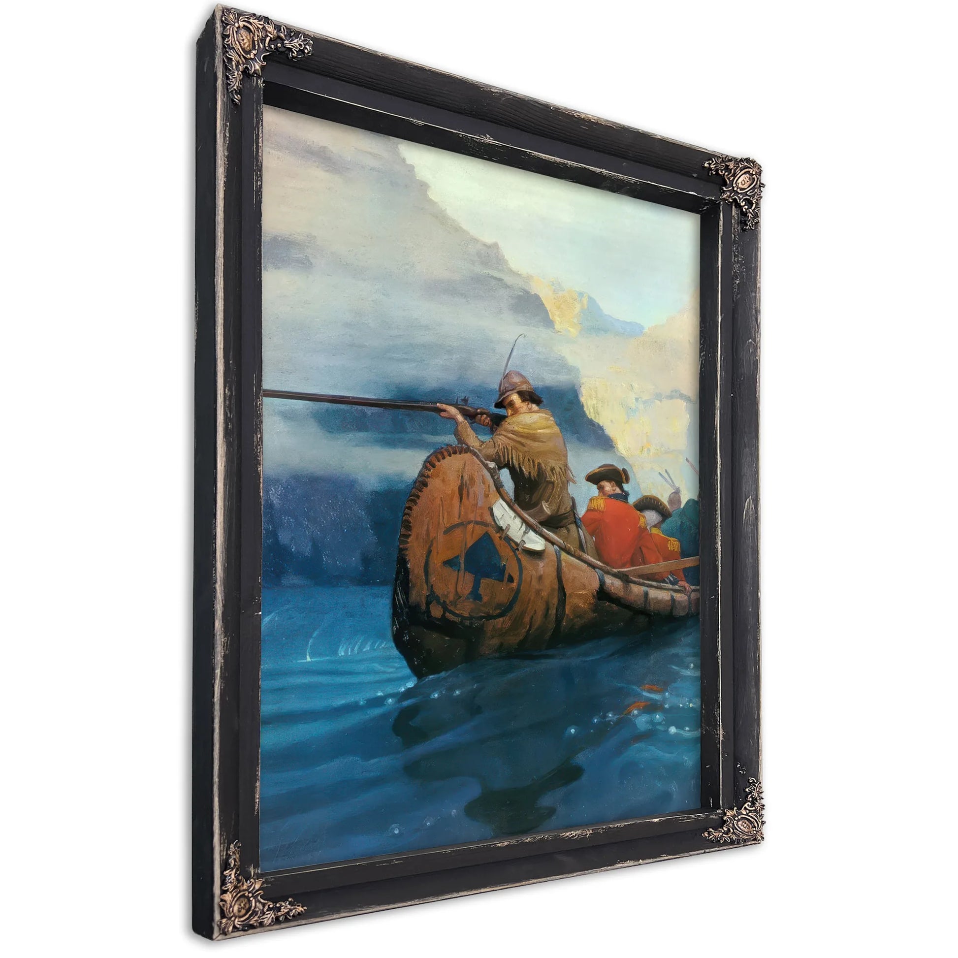 The Flight Across The Lake By NC Wyeth Fine Art Print