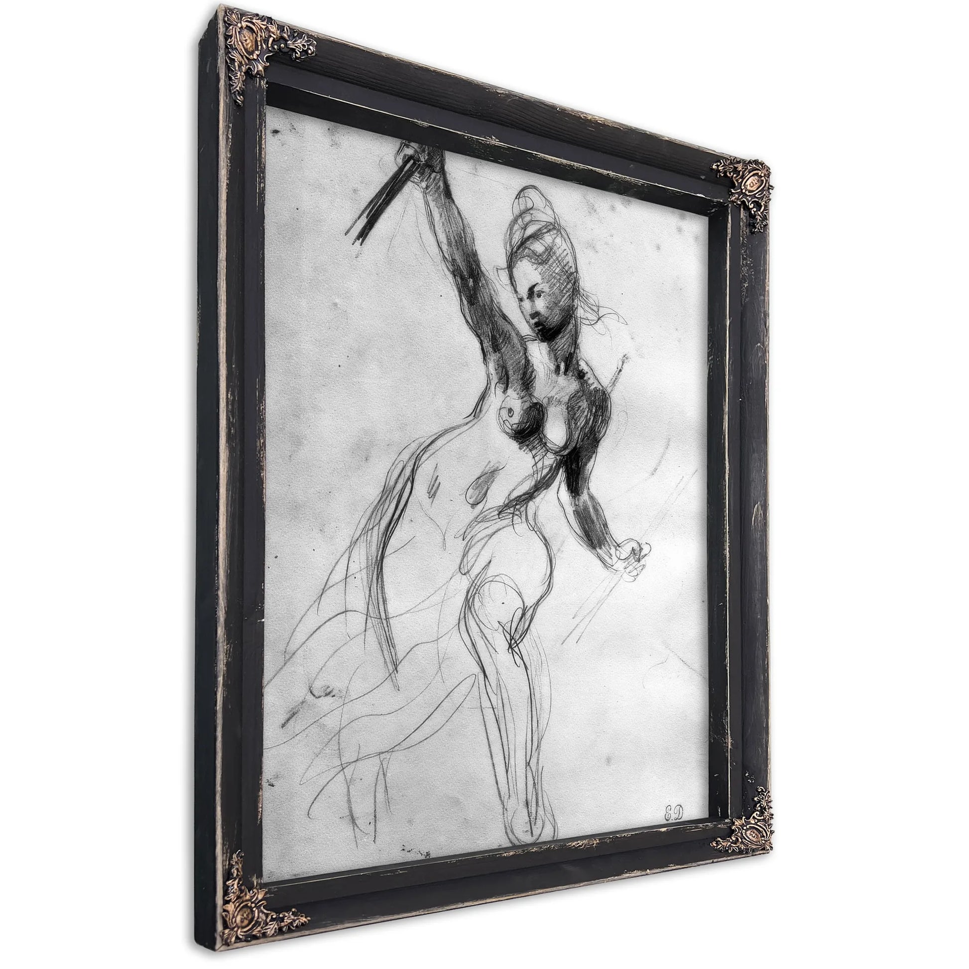 Female Nude, Study For Liberty Leading The People By Ferdinand Victor Eugene Delacroix Fine Art Print