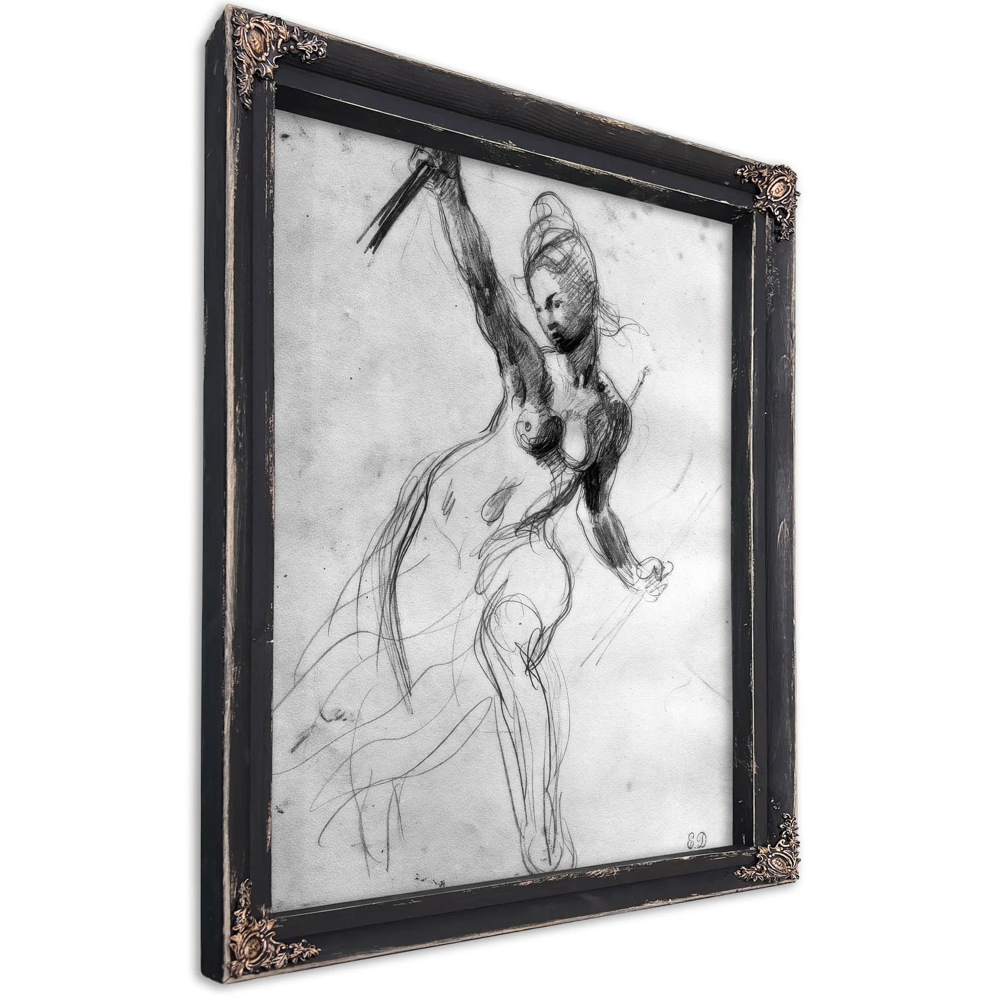 Female Nude, Study For Liberty Leading The People By Ferdinand Victor Eugene Delacroix Fine Art Print