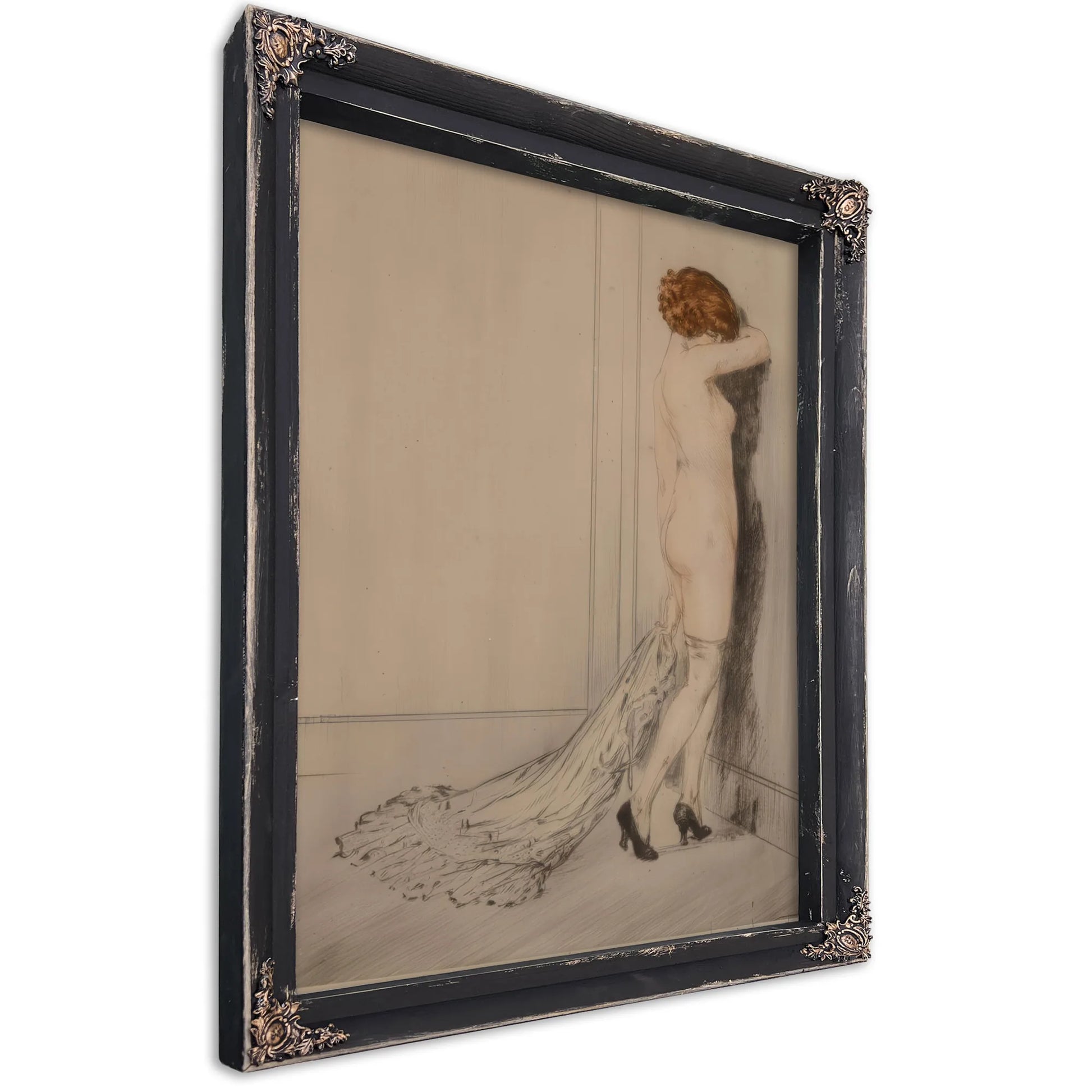 Flirtation Circa 1914 By Louis Icart Fine Art Print