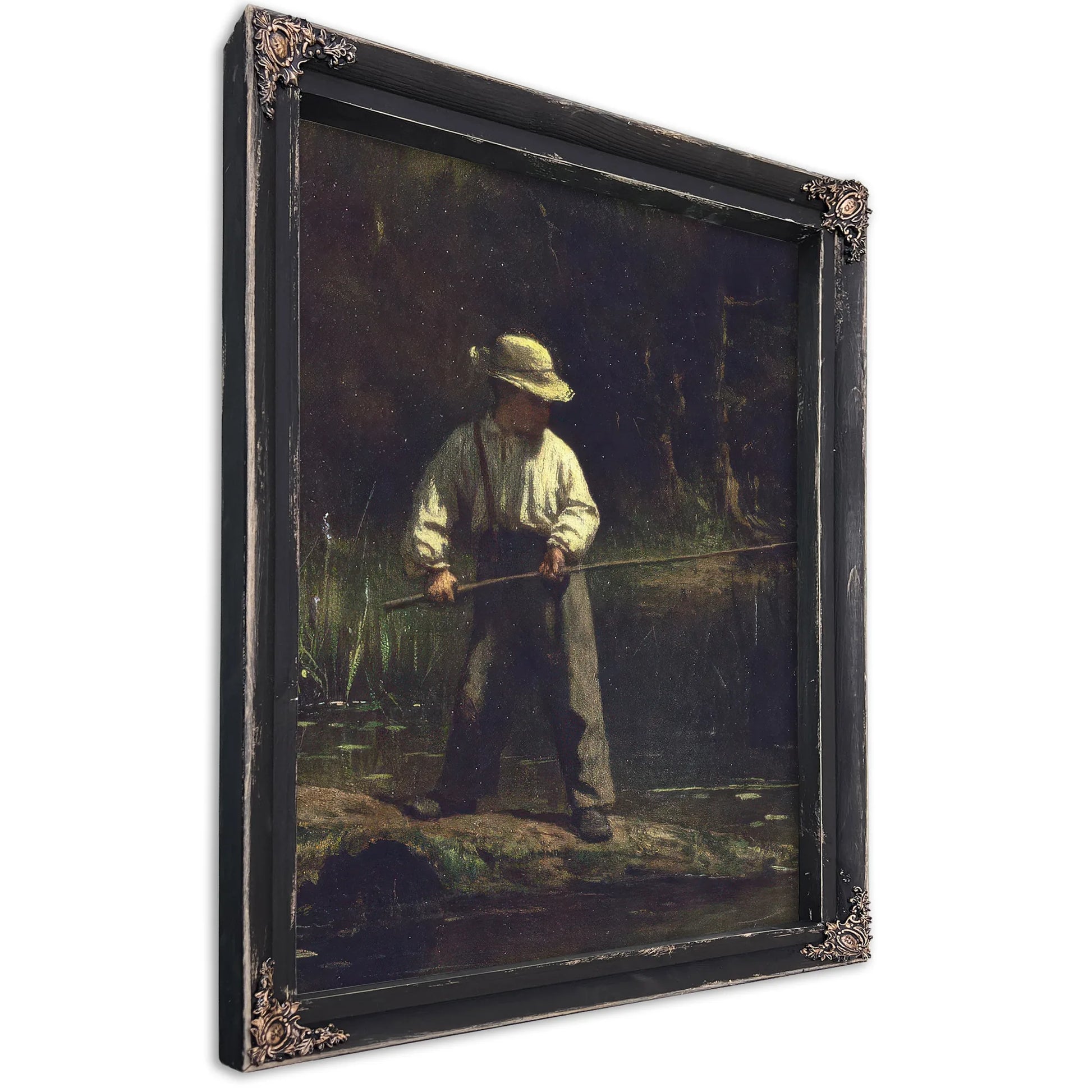 Boy Fishing By Eastman Johnson Fine Art Print