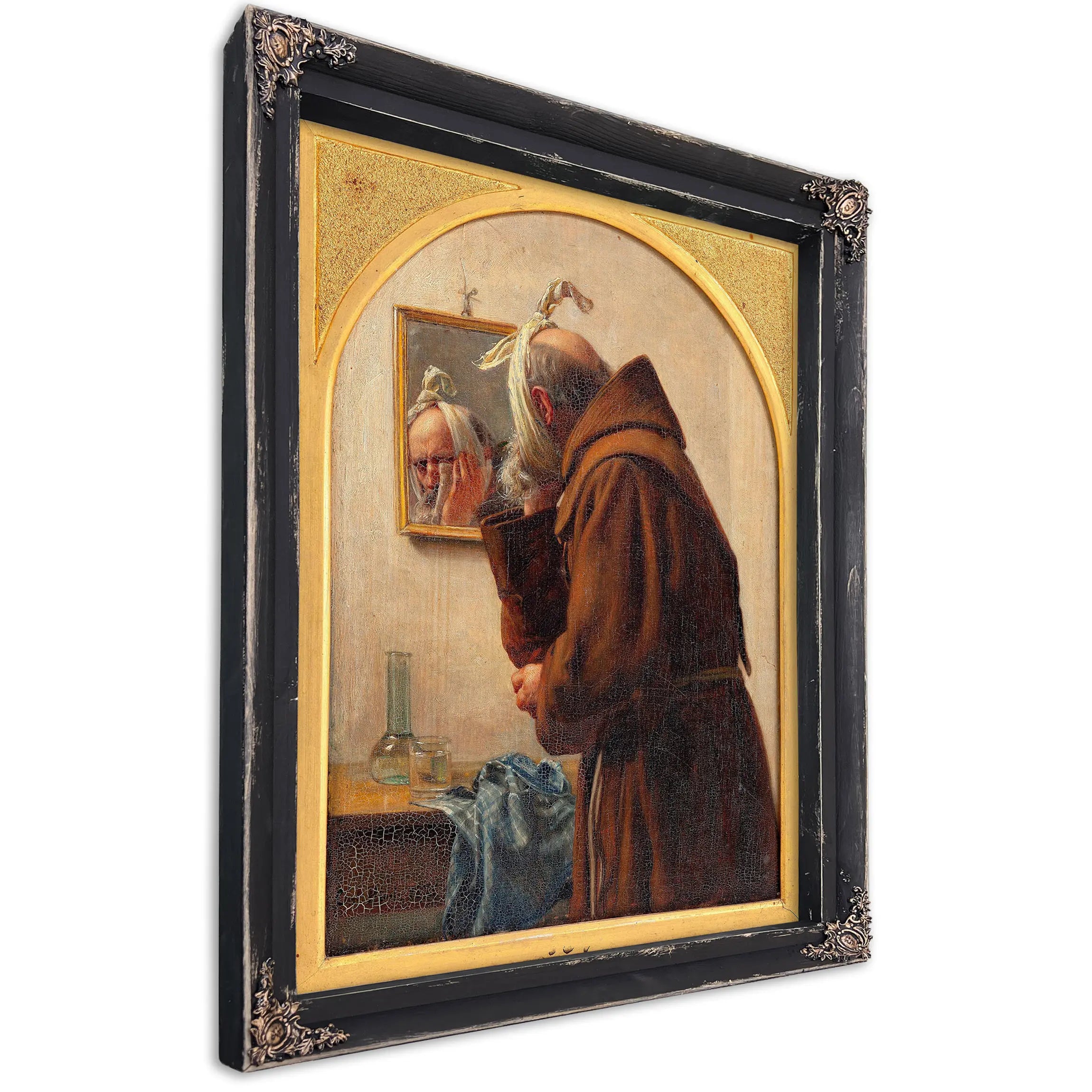 A Monk Examines Himself In A Mirror by Carl Bloch