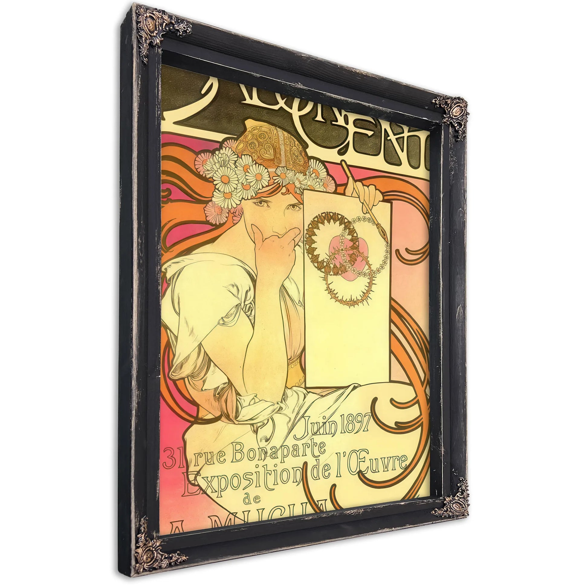 Salon Des Cent Exhibition Of The Work Of A Mucha By Alphonse Mucha Fine Art Print