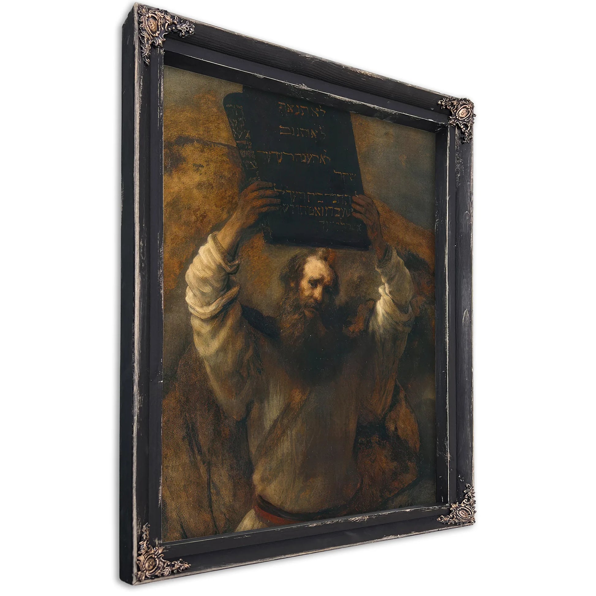 Moses With The Ten Commandments By Rembrandt Fine Art Print