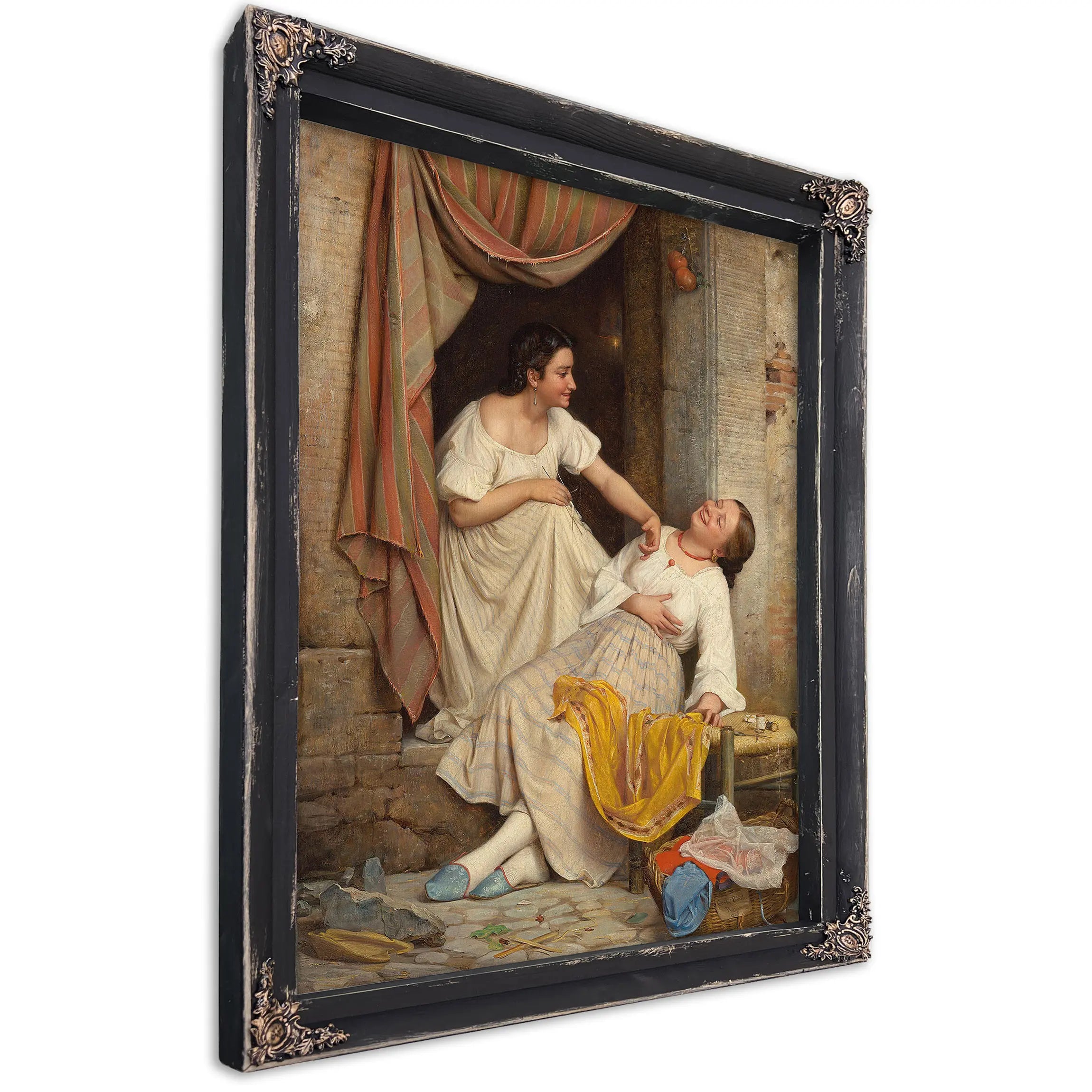 To Leende Piger Two Smiling Girls by Carl Bloch