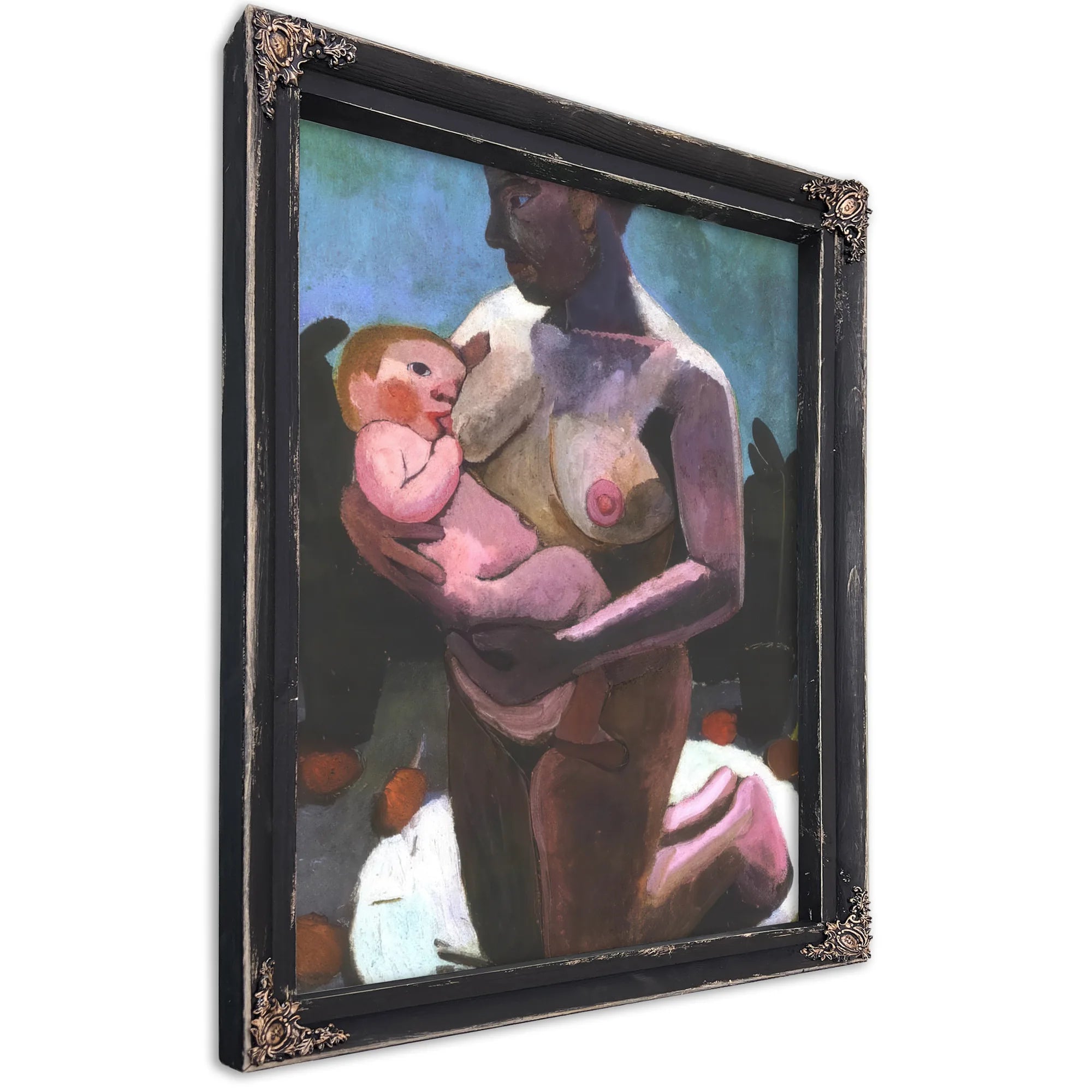 Kneeling Breast Feeding Mother By Paula Modersohn Becker Fine Art Print