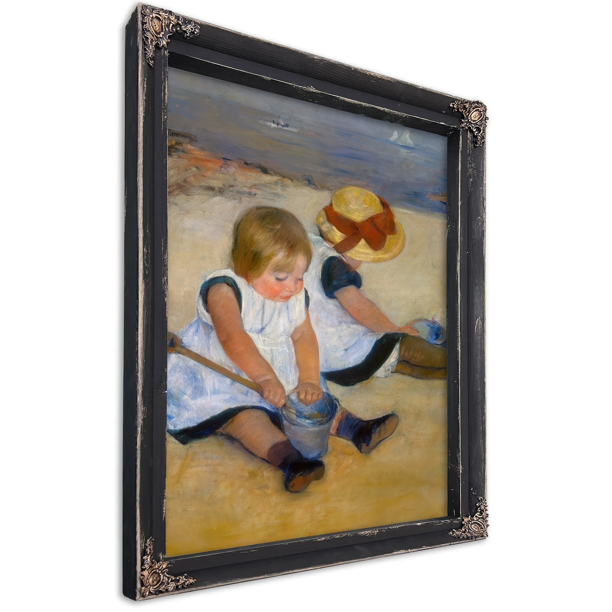 Children Playing On The Beach By Mary Cassatt Fine Art Print